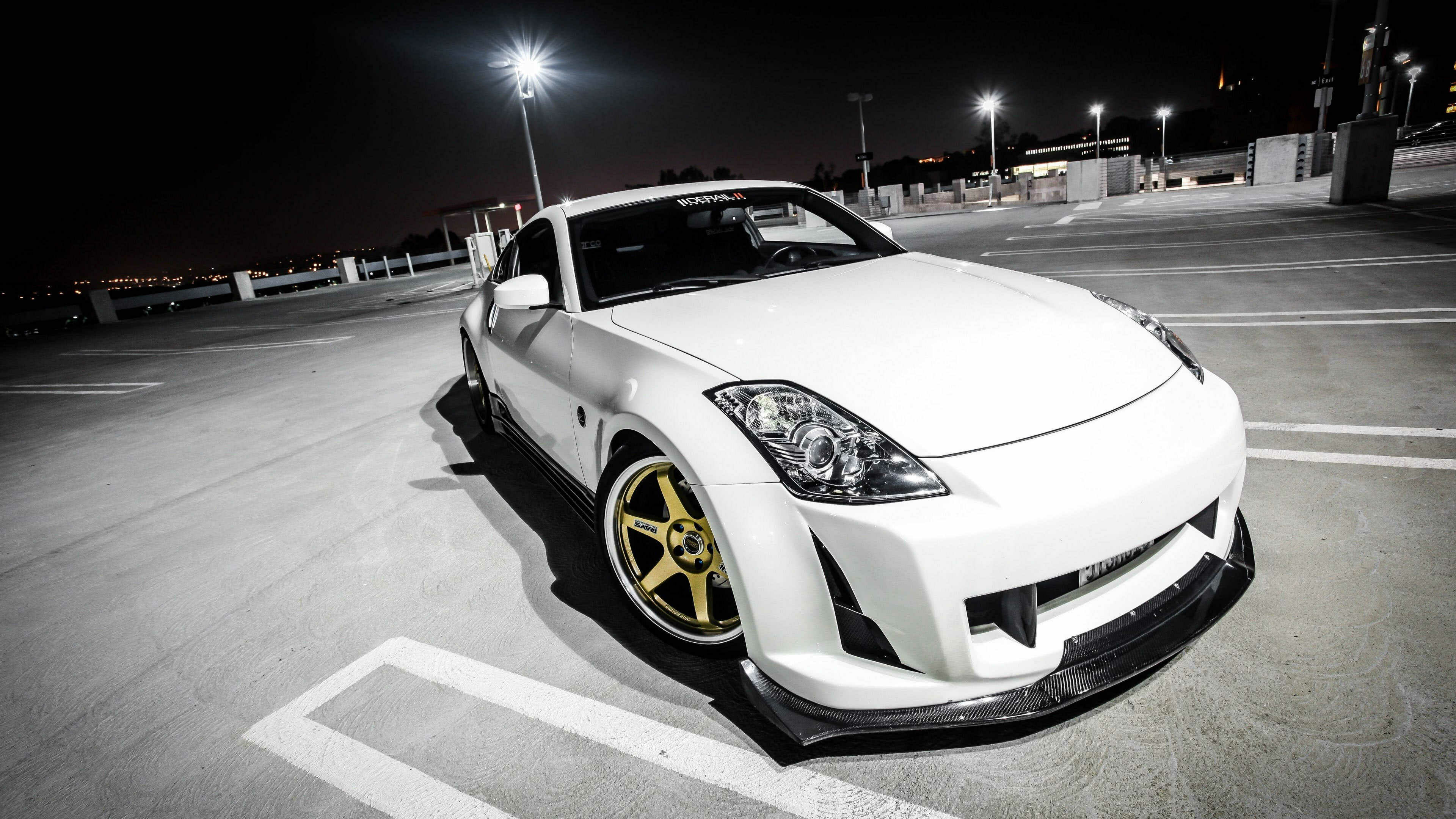 Nissan 350Z, White wonder, UHD masterpiece, Speed demon, 3840x2160 4K Desktop