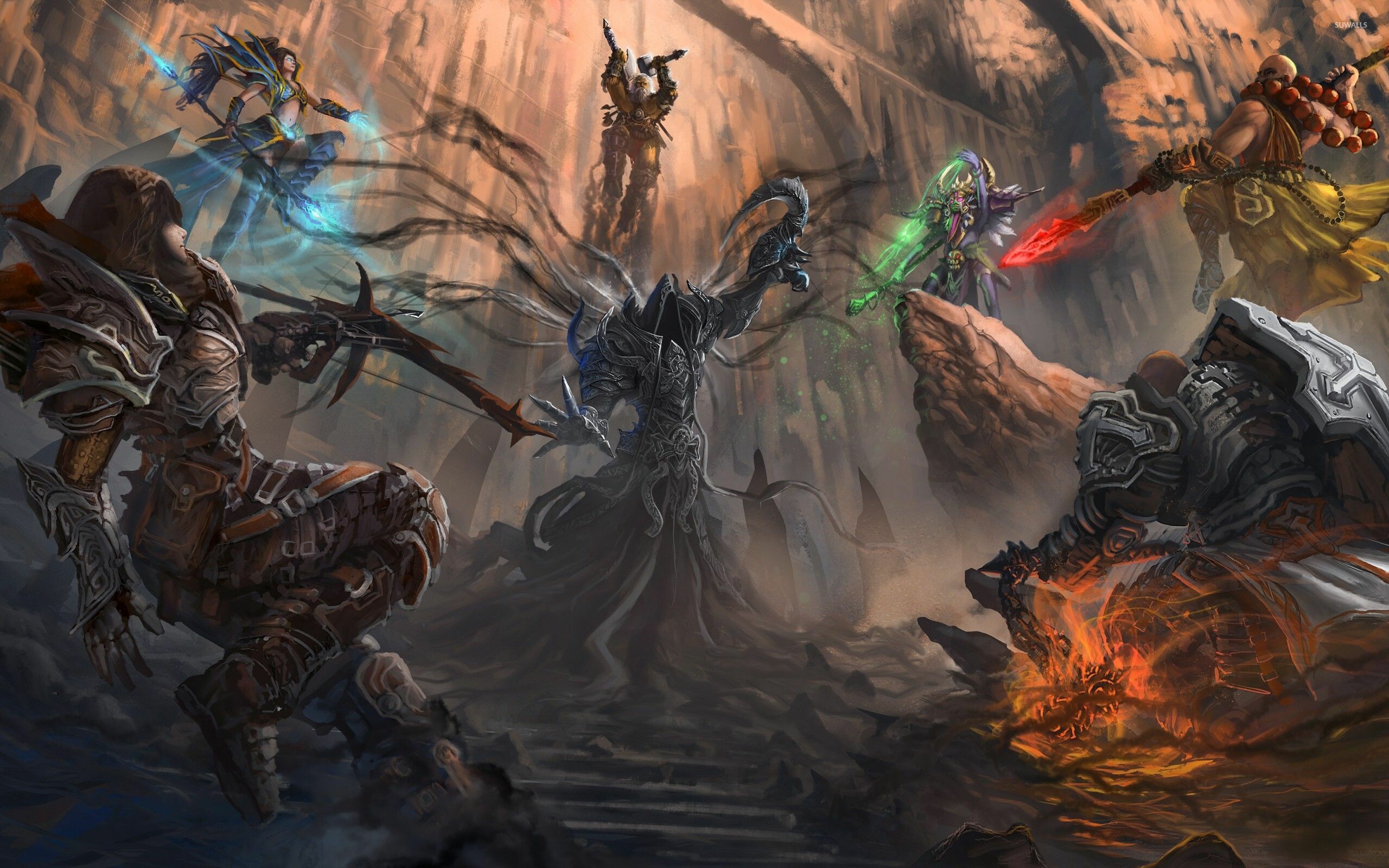 Heroes in Diablo III, Gaming masterpieces, Legendary battles, Ethereal wallpapers, 2560x1600 HD Desktop