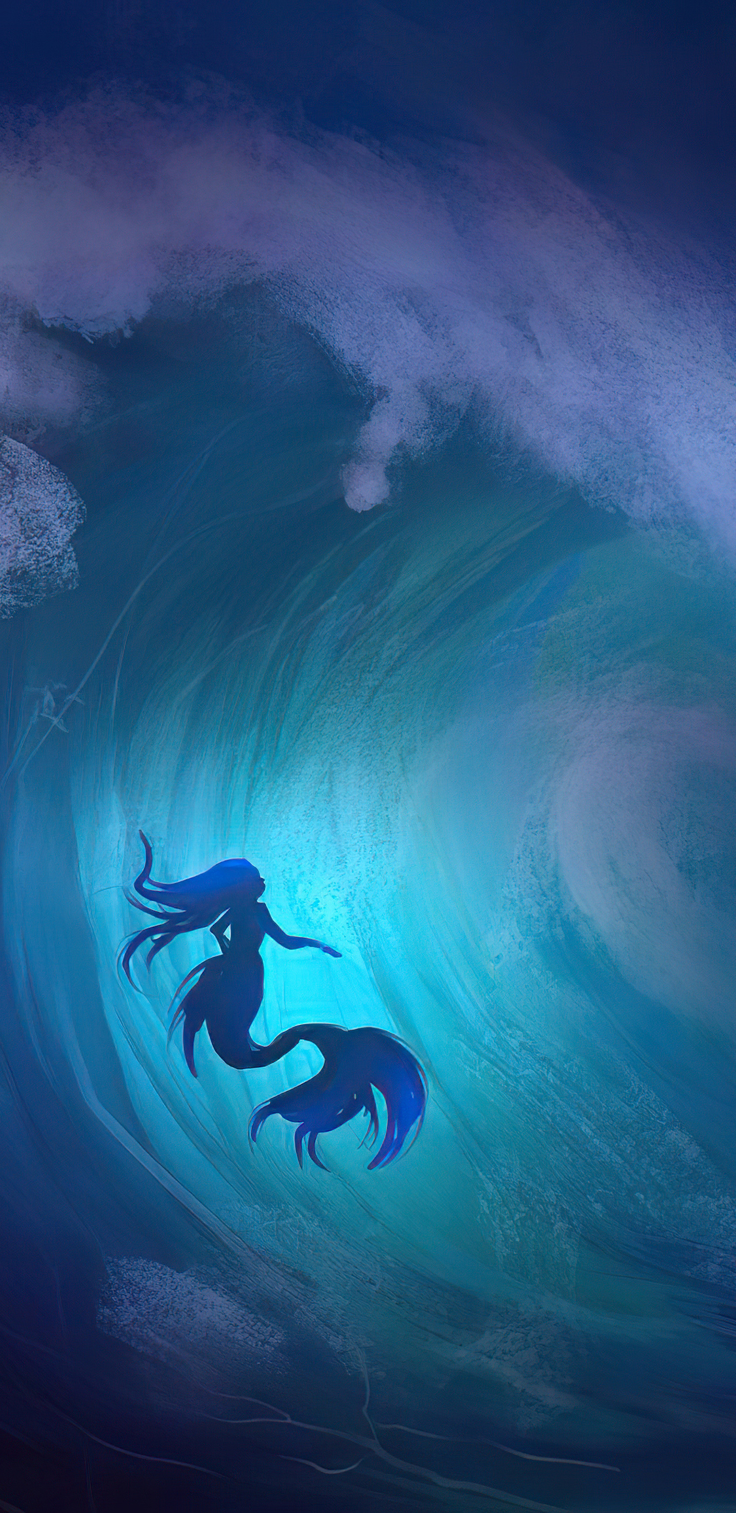 Mermaid tsunami, 4K Samsung Galaxy wallpapers, 1440x2960 HD Phone