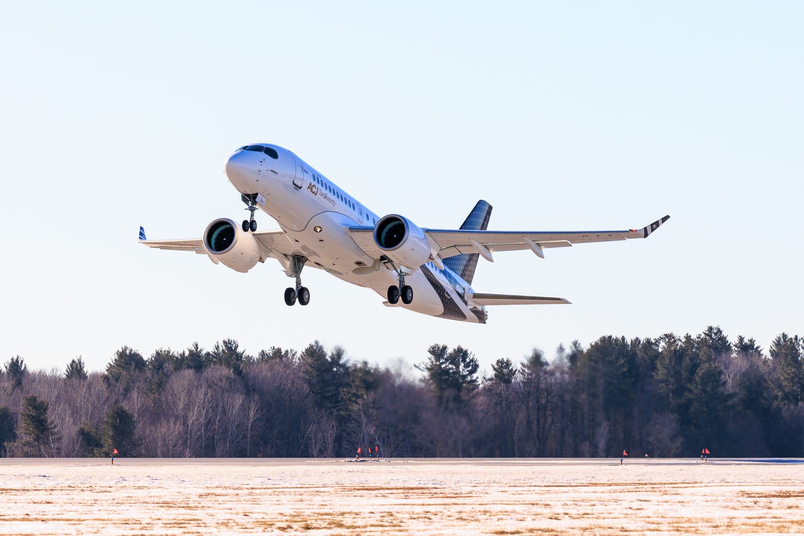 Airbus A220, Comlux business jet, Luxury travel, Sky News, 2560x1710 HD Desktop