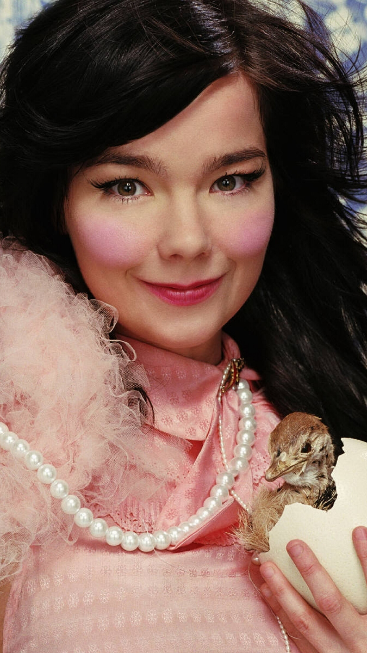 Bjork (Celebs), Bjork's captivating face, Singer's fantasy, Artistic portrayal, 1250x2210 HD Phone