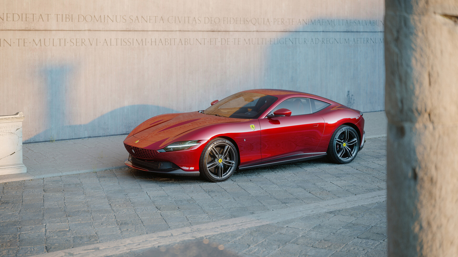 Ferrari Roma, Artstation, CGI, 1920x1080 Full HD Desktop