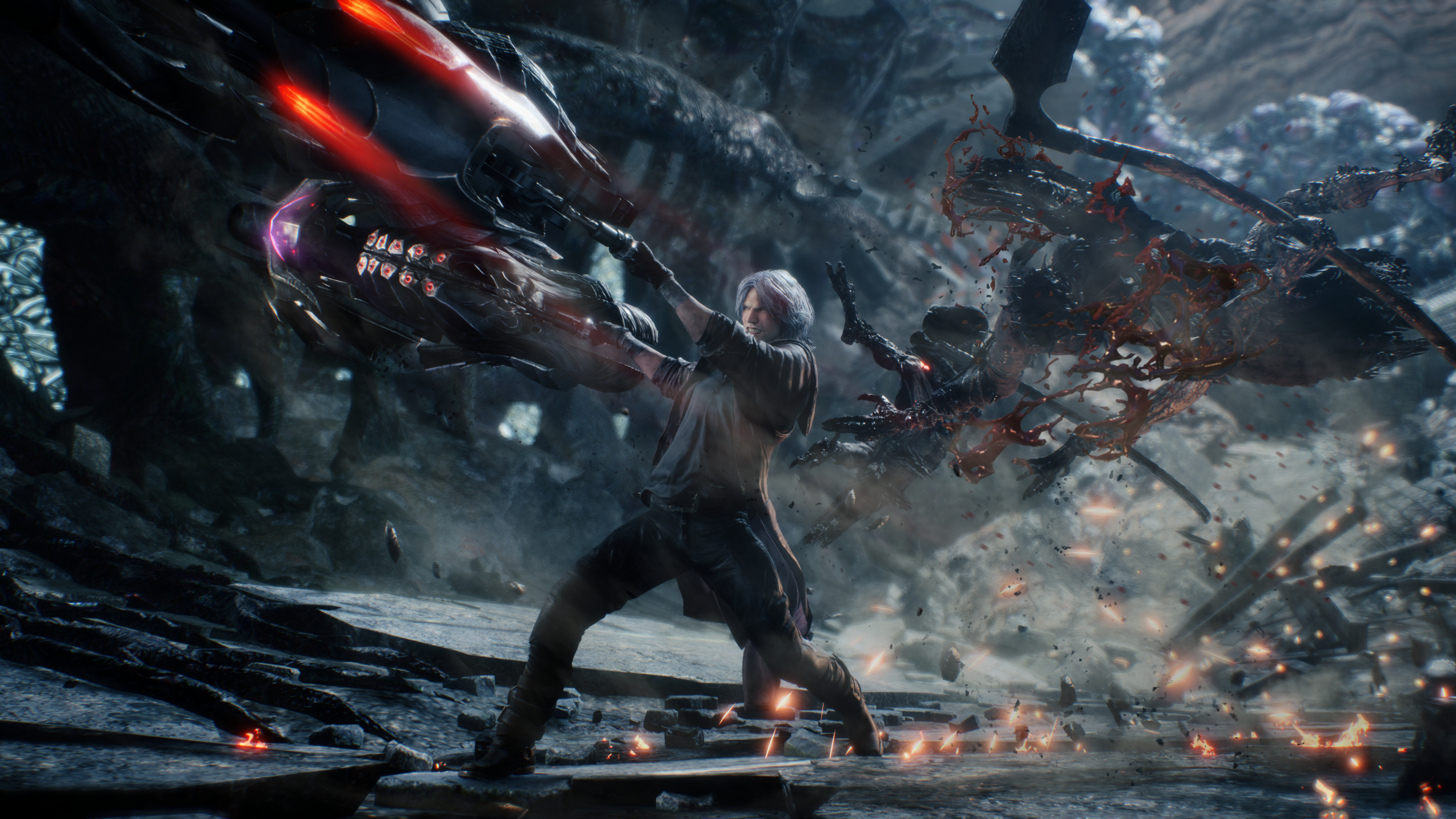 Dante, Cavaliere weapon, Hell Caina, 4K Desktop wallpaper