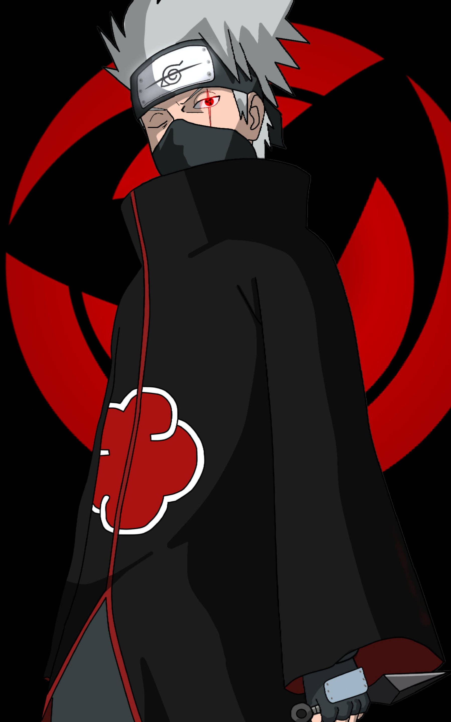 Kakashi Hatake, Akatsuki cloak, Kamui Mangekyo Sharingan, HD Phone wallpaper