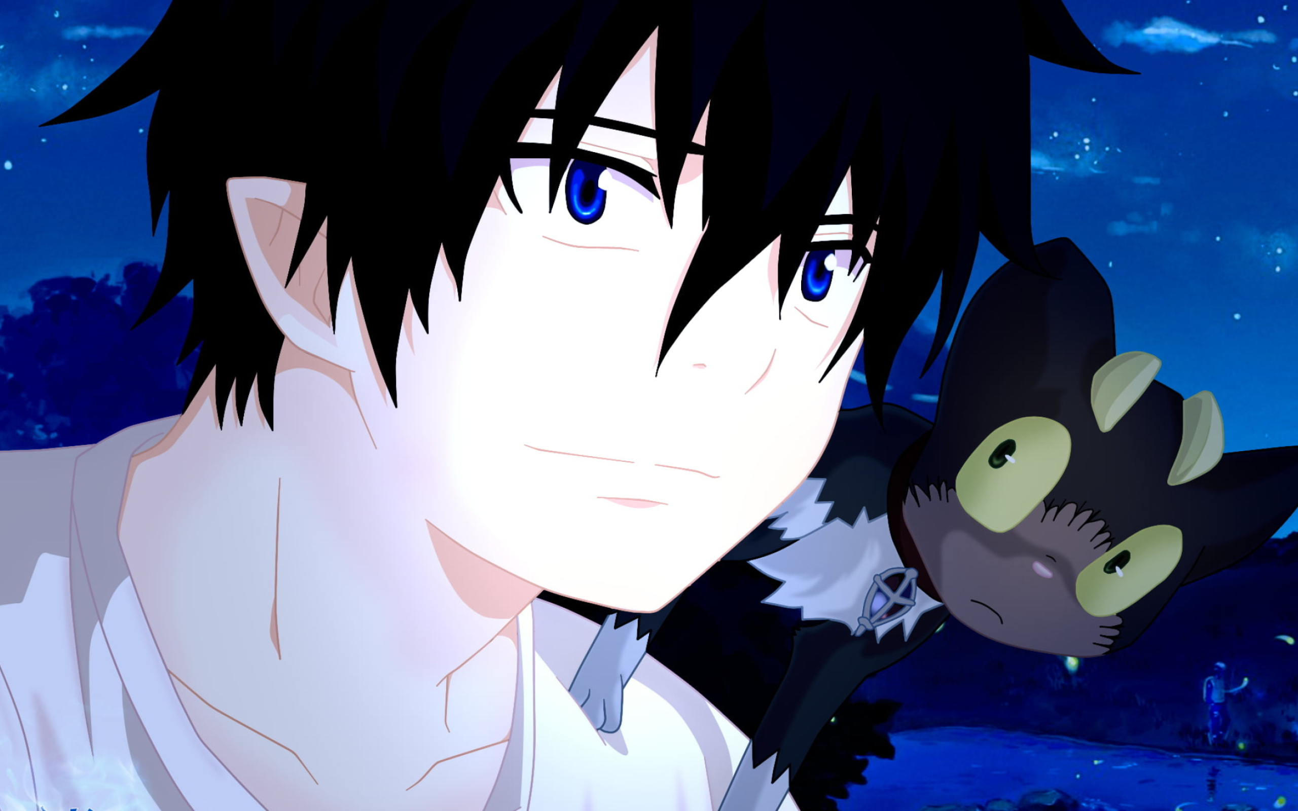 Black-haired male anime, Blue Exorcist okumura, Rin Okumura, Anime boys, 2560x1600 HD Desktop