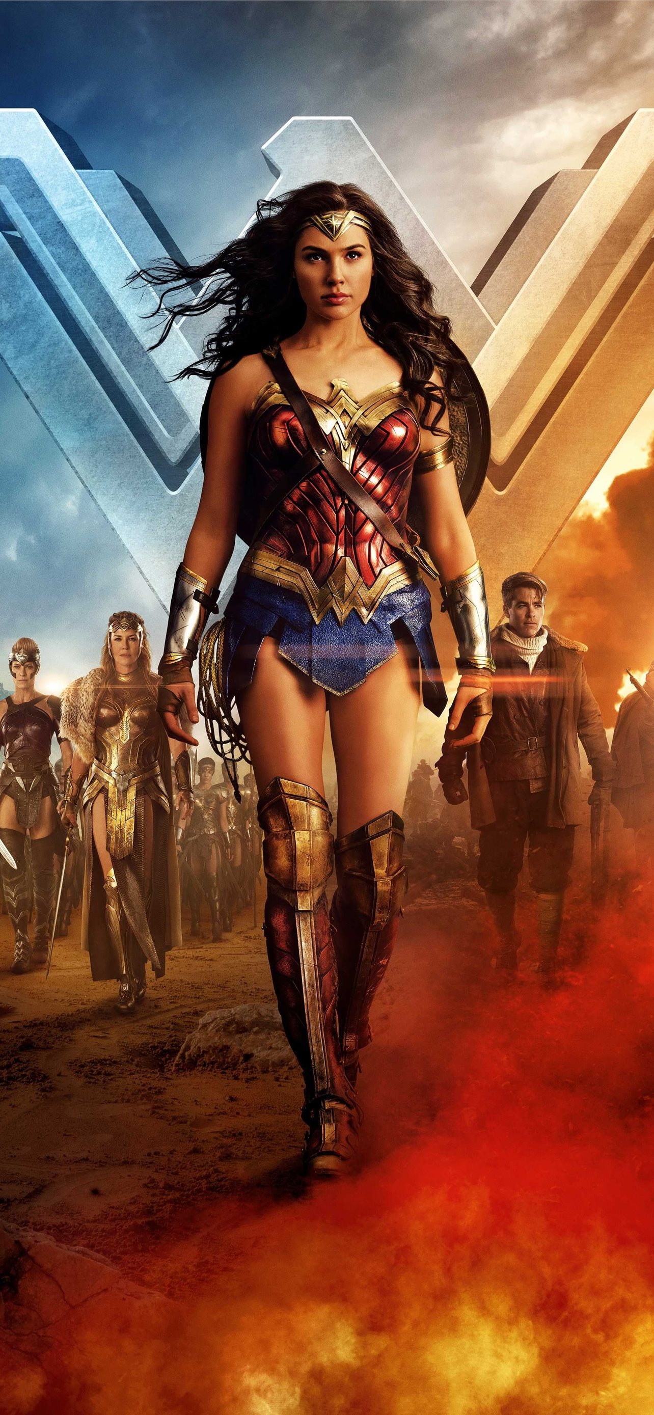 Logo, Wonder Woman Wallpaper, 1290x2780 HD Phone