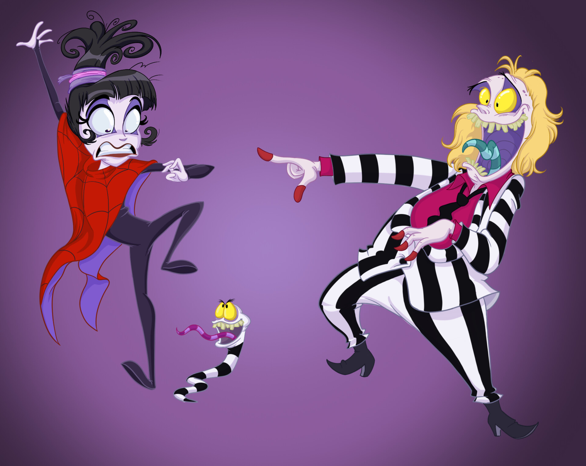 Beetlejuice cartoon, Artistic showcase, Tim Burton-inspired art, Beetlejuice fanart, 1920x1530 HD Desktop