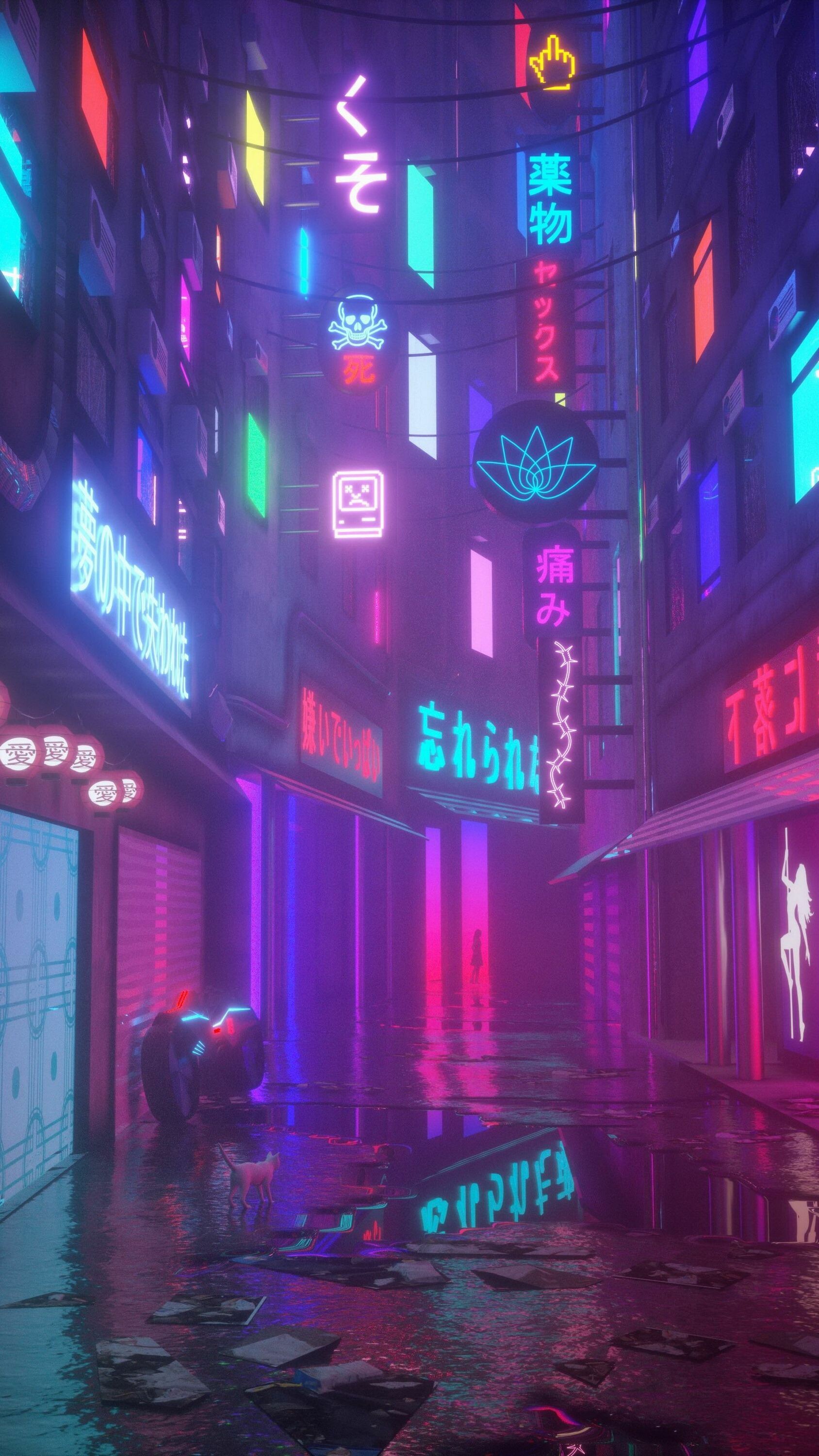 Vaporwave vibes, Neon art, Retro aesthetics, Nostalgic appeal, 1690x3000 HD Phone