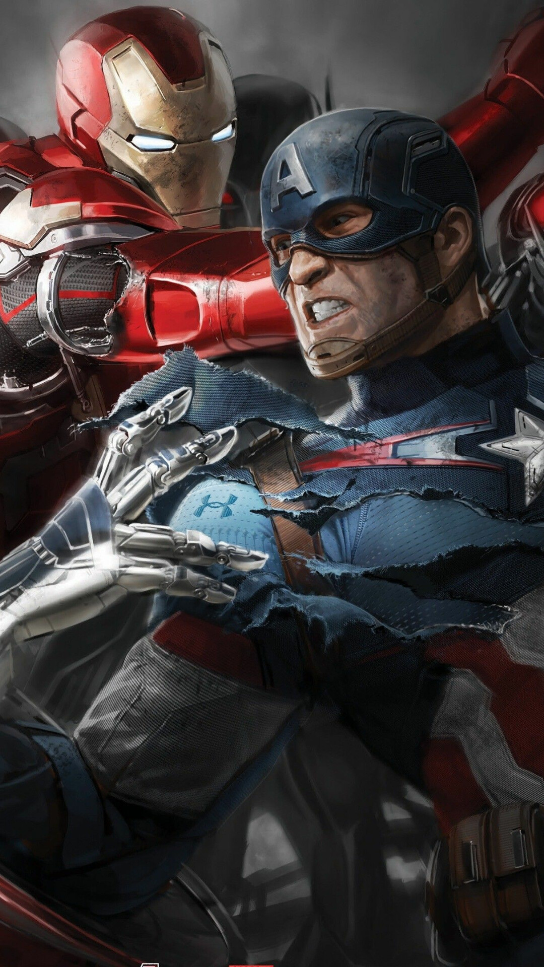 Captain America and Iron Man, Marvel Heroes Wallpaper, 1080x1920 Full HD Phone