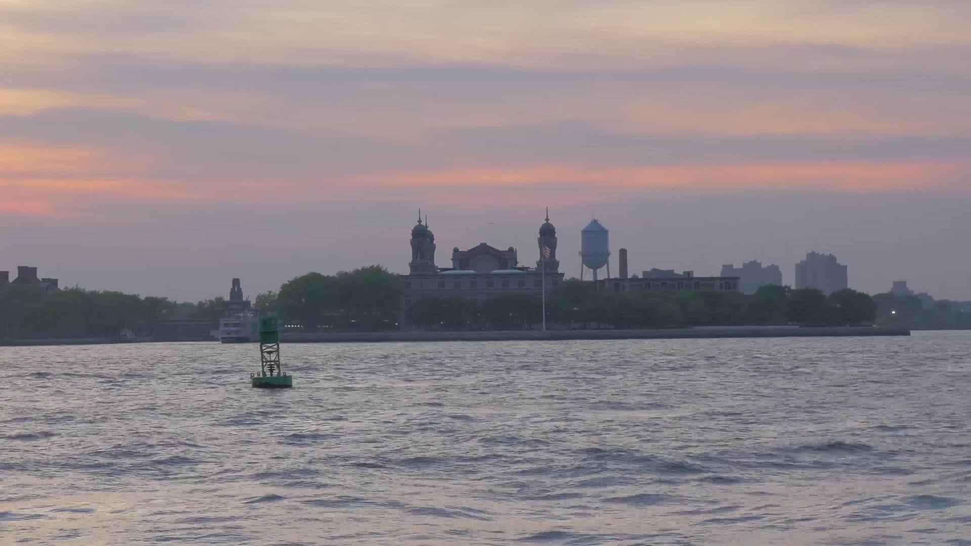 Ellis Island Sunset, Free 4k Video, Stock Footage, Travels, 1920x1080 Full HD Desktop