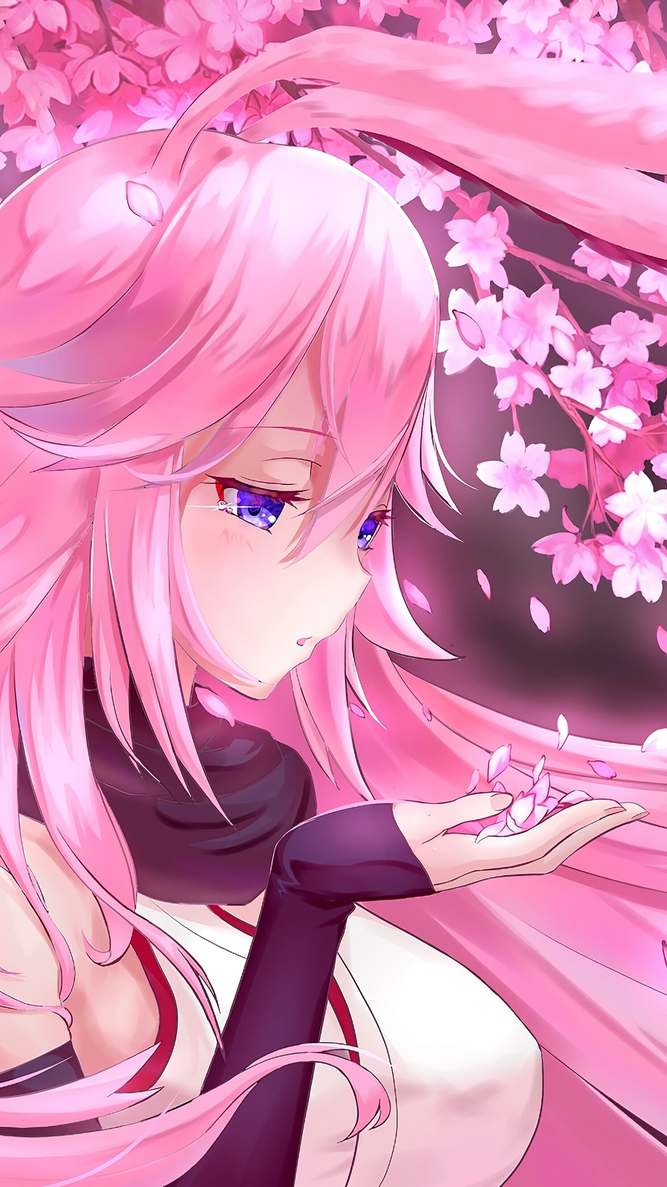 Pink anime girl, Trendy wallpapers, Popular backgrounds, Vibrant hues, 2160x3840 4K Phone