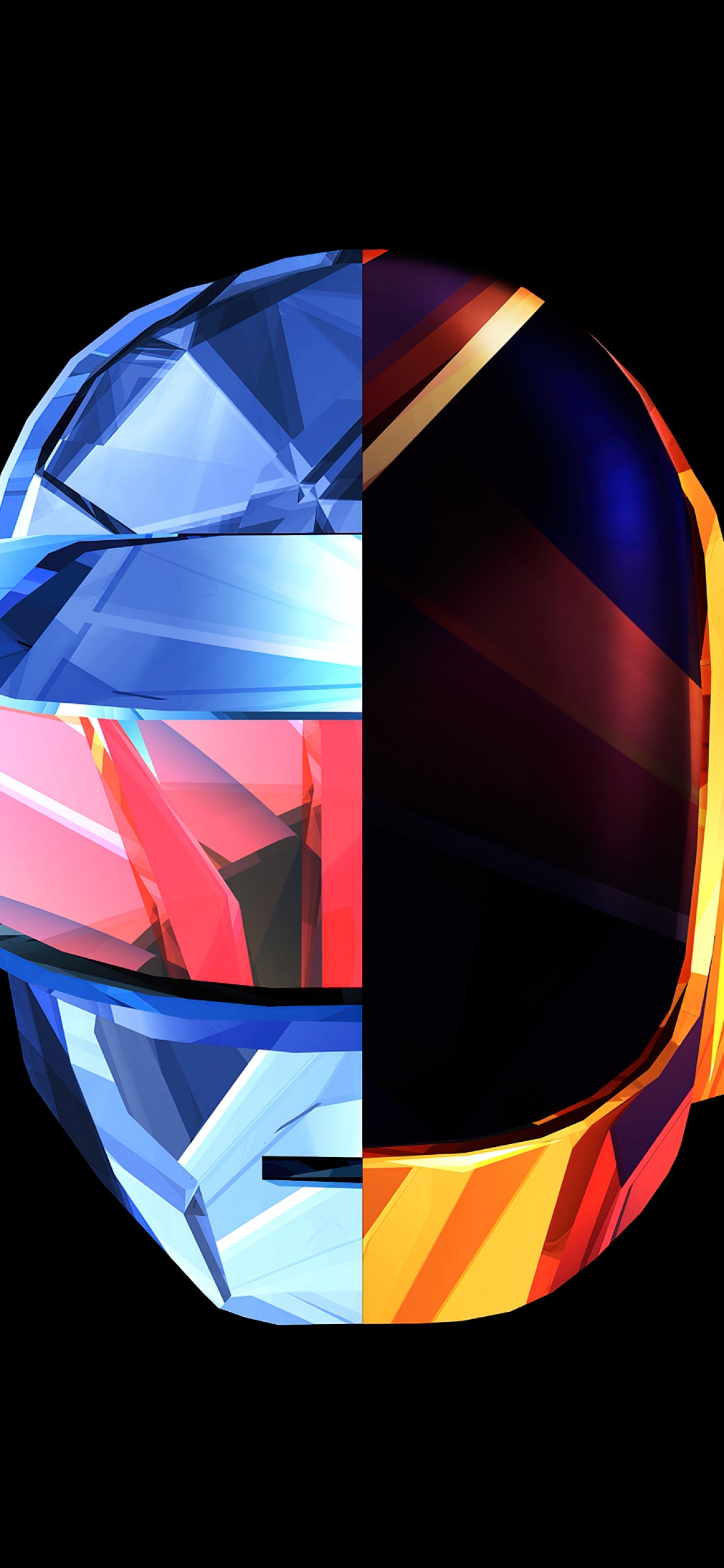 Daft Punk, Helmet design, Minimalist art, Dark ambiance, 1290x2780 HD Phone