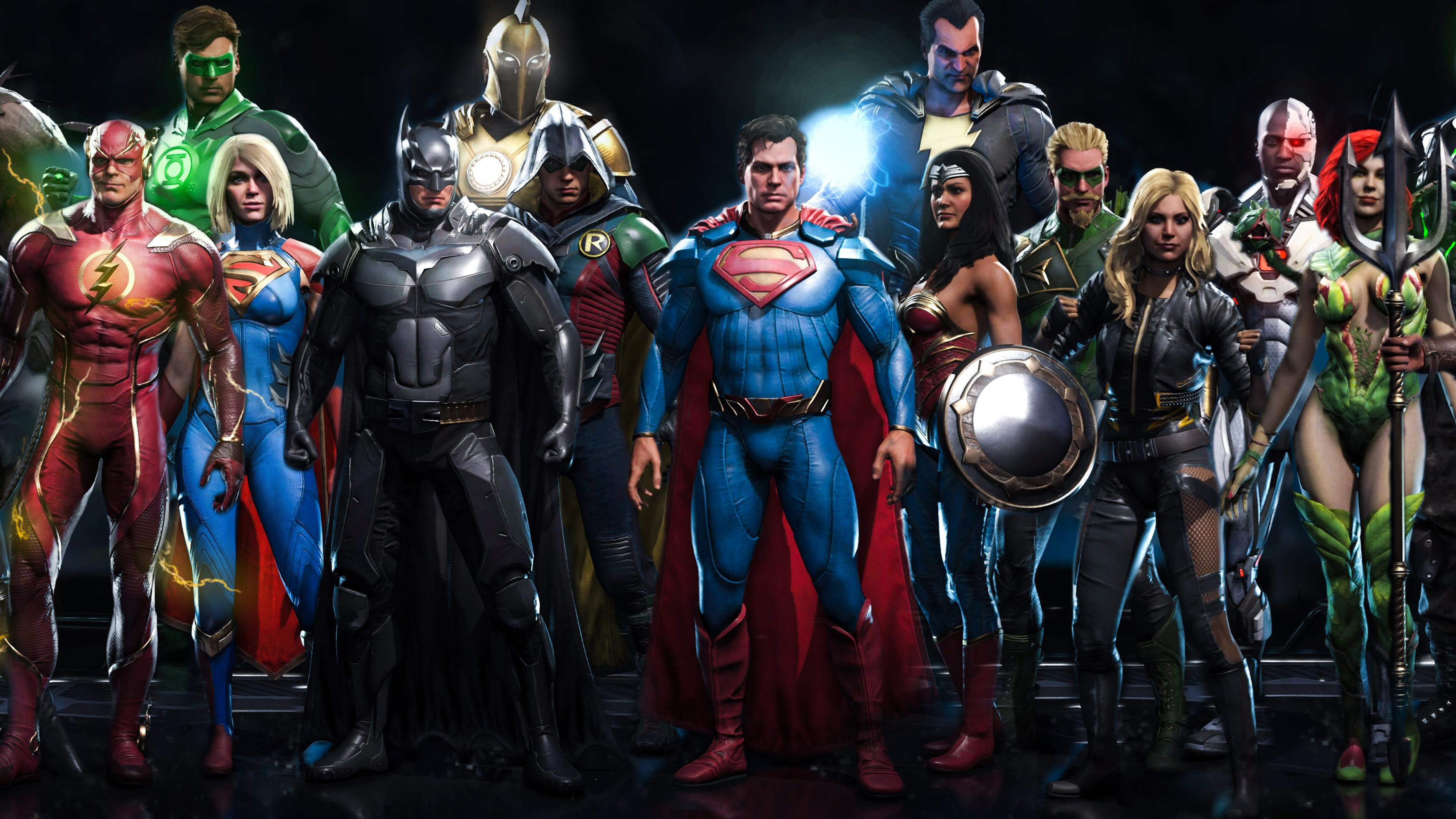 Main characters, DC Heroes Wallpaper, 3800x2140 HD Desktop