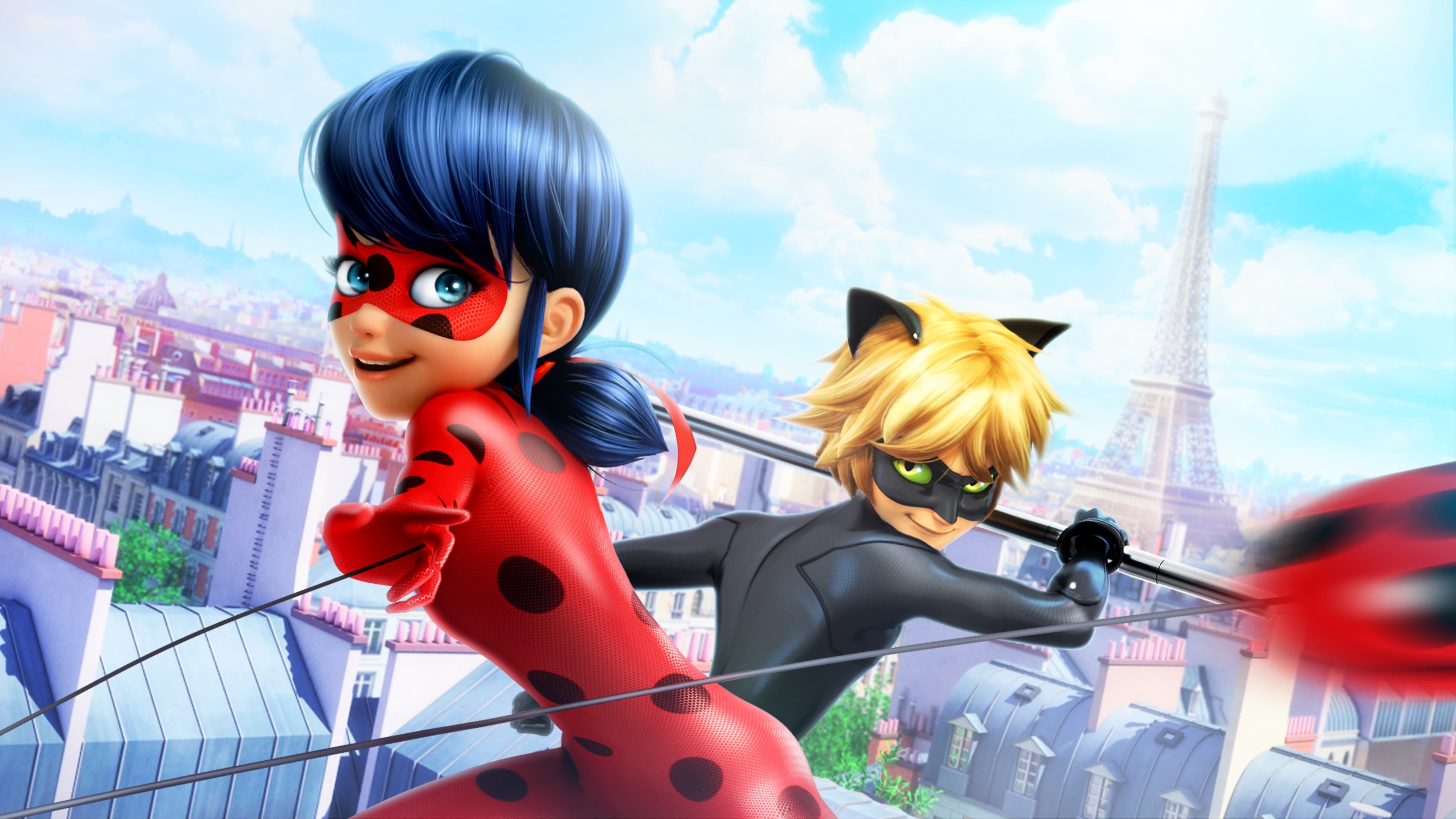 Miraculous tales of ladybug and cat noir, TV series 2015, Captivating backdrops, Mysterious plot, 3840x2160 4K Desktop