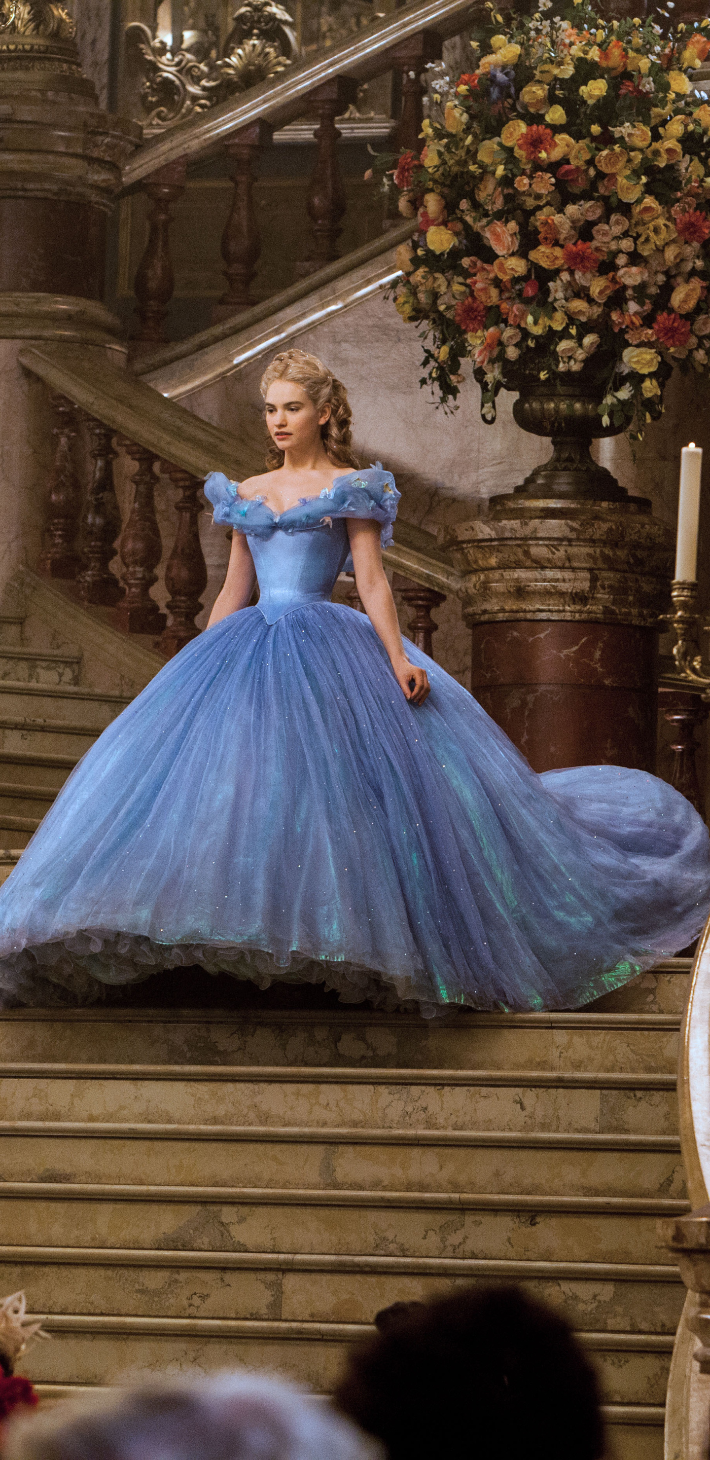 Cinderella movie, Romantic blonde fog, Lily James movies, 2015 film, 1440x2960 HD Phone