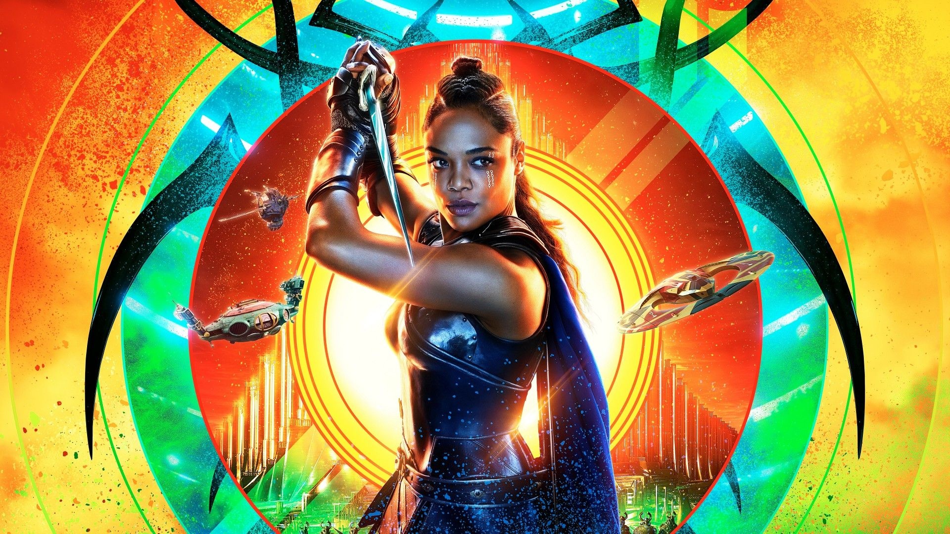 Tessa Thompson, Valkyrie character, Marvel wallpapers, Powerful presence, 1920x1080 Full HD Desktop