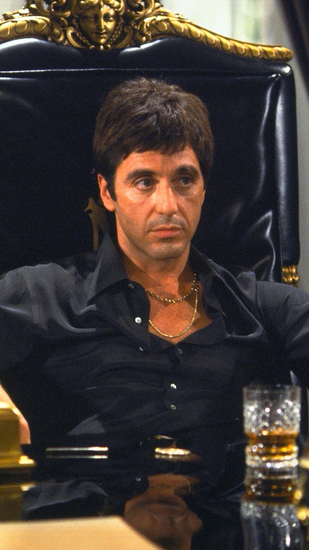 Scarface Movie, Palm tree backdrop, Tony Montana's world, Symbolic imagery, 1080x1920 Full HD Phone