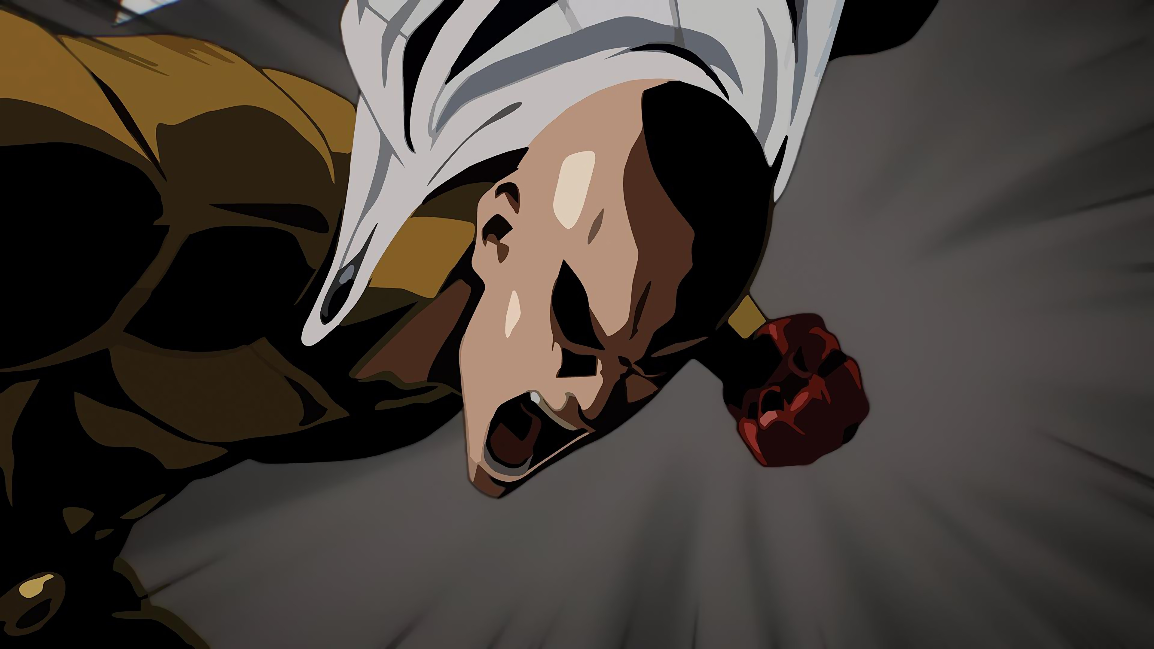 Saitama, One-Punch Man, Serious Punch motion blur, 4K Desktop wallpaper