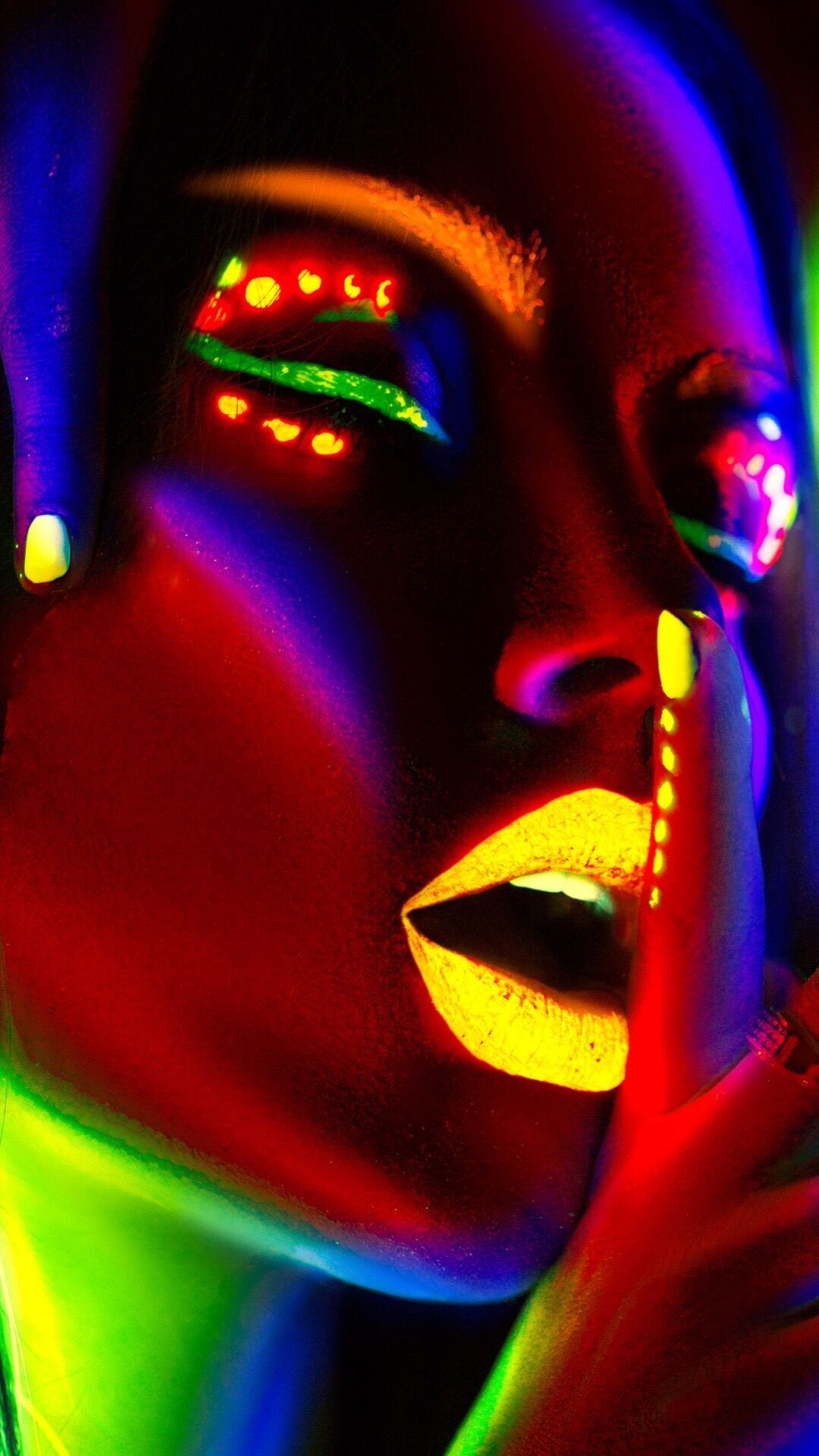 Makeup, Glow in the Dark Wallpaper, 1080x1920 Full HD Phone