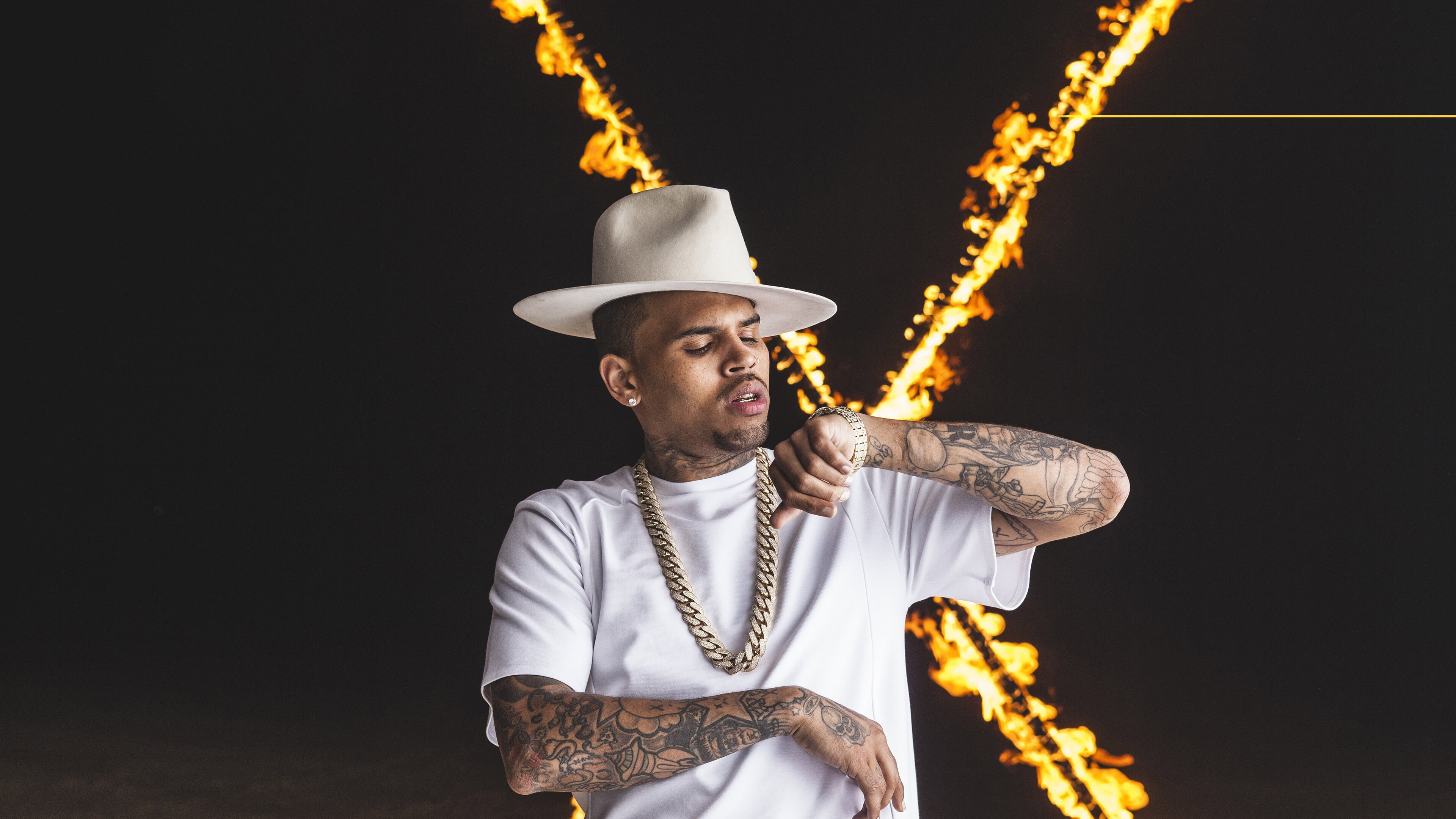 Chris Brown, Photoshoot in UHD 4K, Stylish wallpaper, Artistic image, 3840x2160 4K Desktop