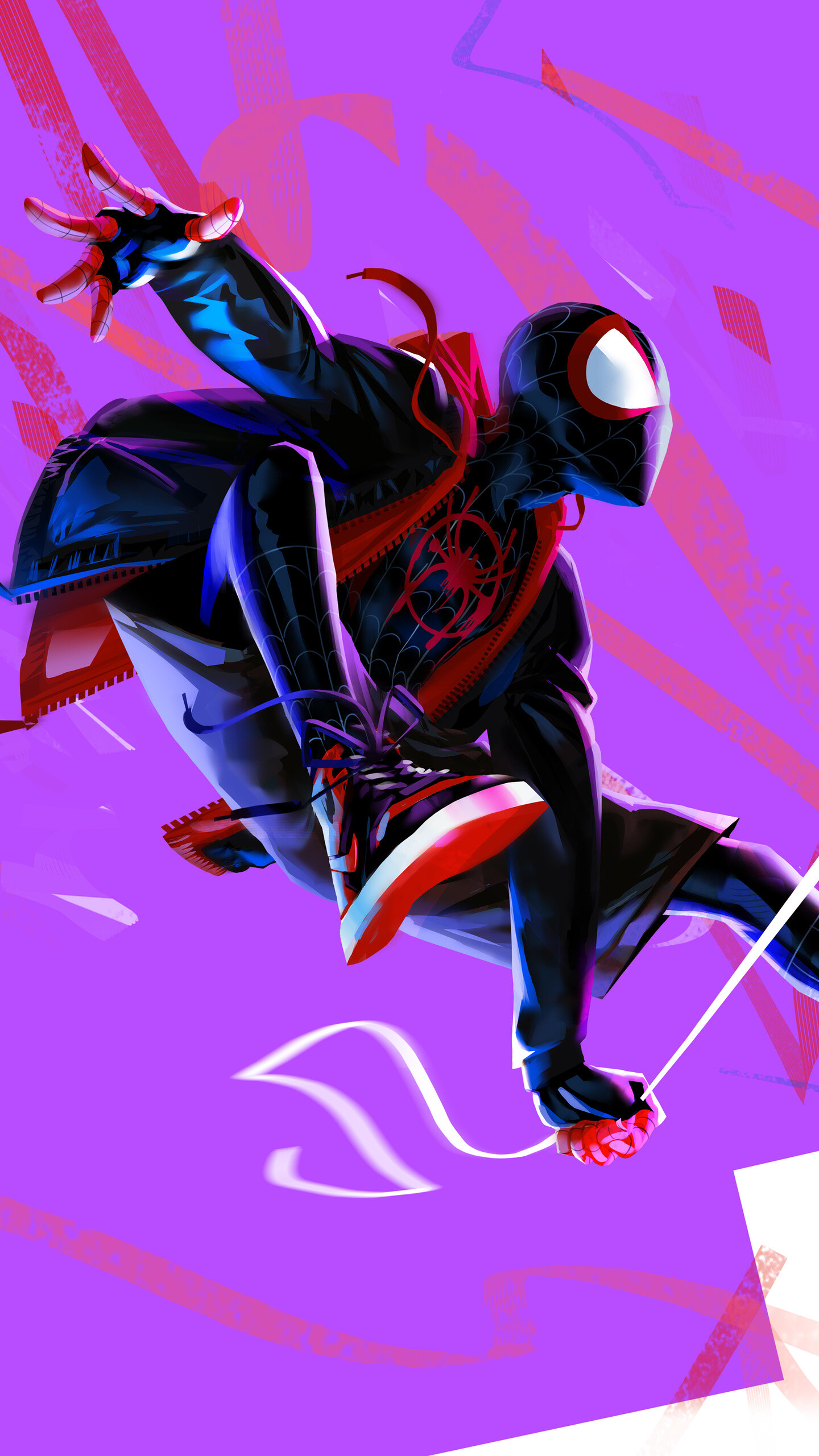 Miles Morales in Spider-Man: Into the Spider-Verse, 4K artwork, Samsung Galaxy S6, HD wallpapers, 1440x2560 HD Phone