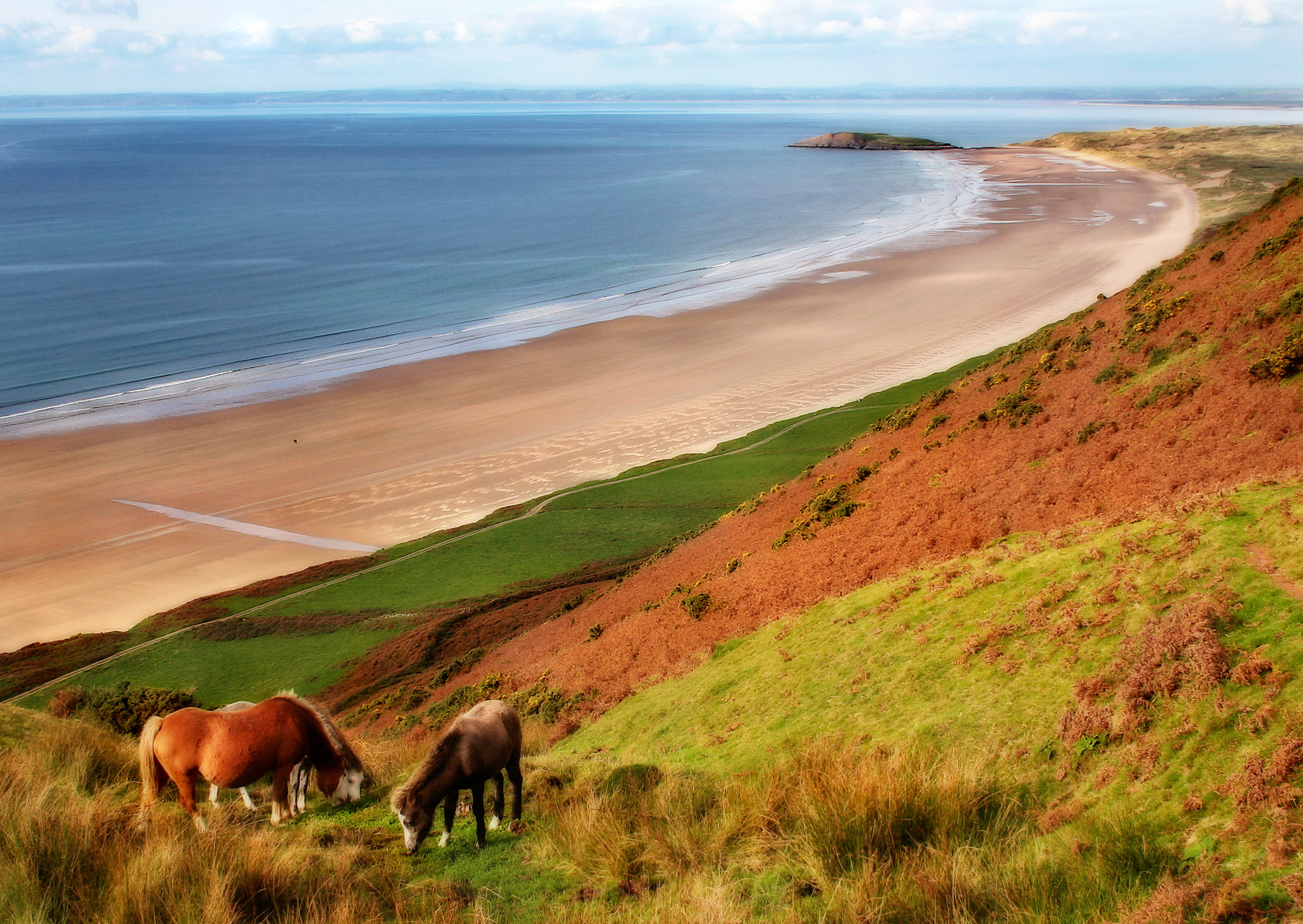 Gower Peninsula, Breathtaking views, Areas of Outstanding Natural Beauty, British coastline, 2230x1580 HD Desktop