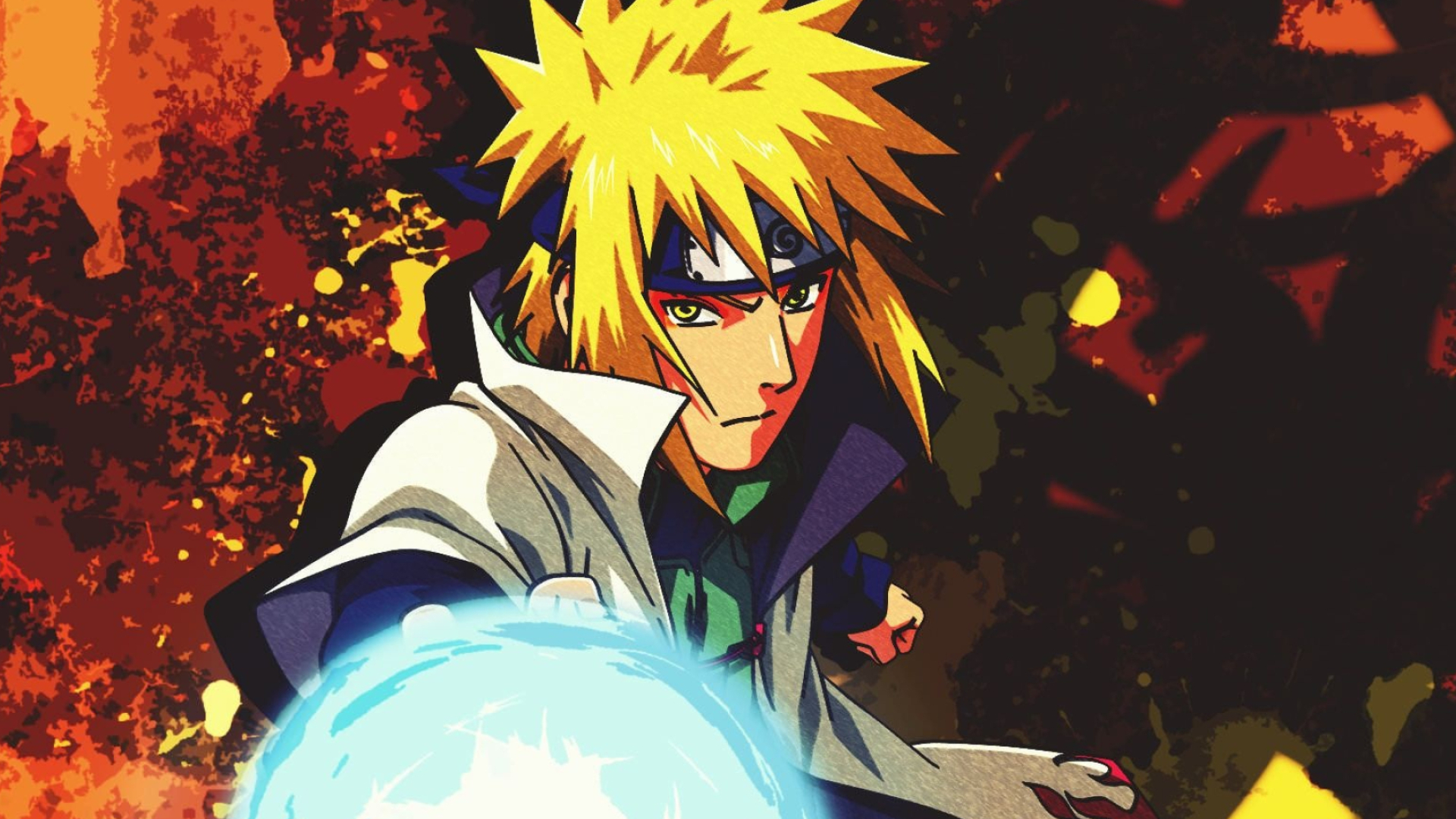 Sage Mode Minato Namikaze, Rasengan, Fourth Hokage cloak, Full HD Desktop wallpaper
