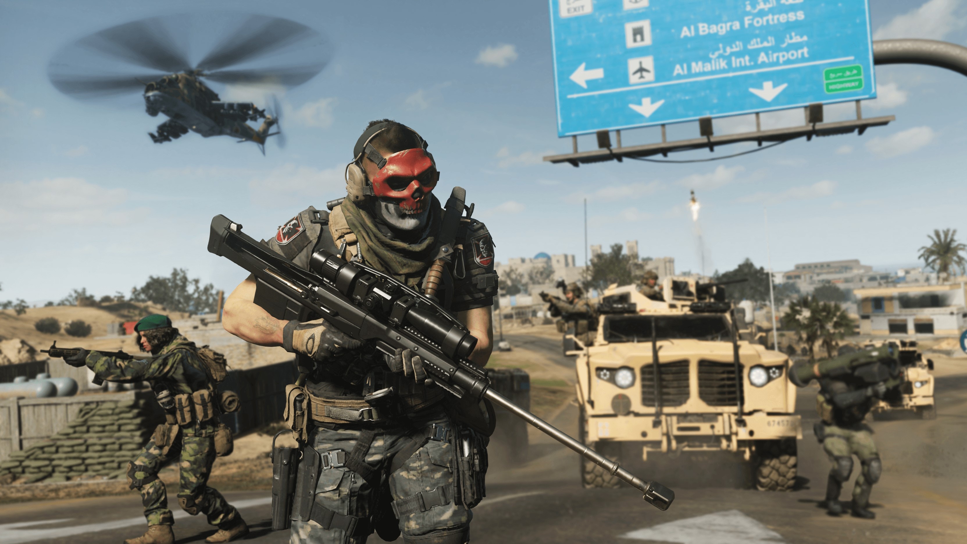 Simon Ghost Riley Red Team 141, Call of Duty Modern Warfare II, Al Mazrah highway battle, HD Desktop wallpaper