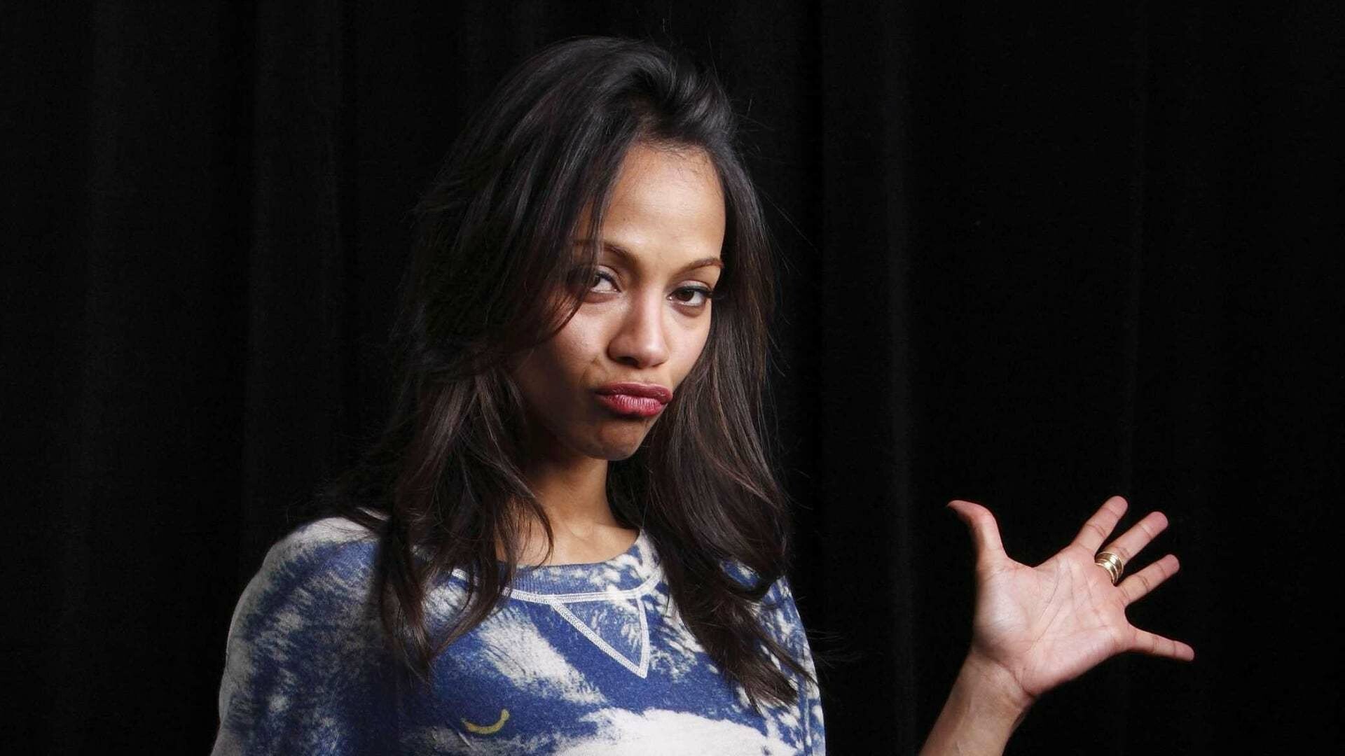 Zoe Saldana, Beautiful wallpapers, Celestial backgrounds, Graceful elegance, 1920x1080 Full HD Desktop