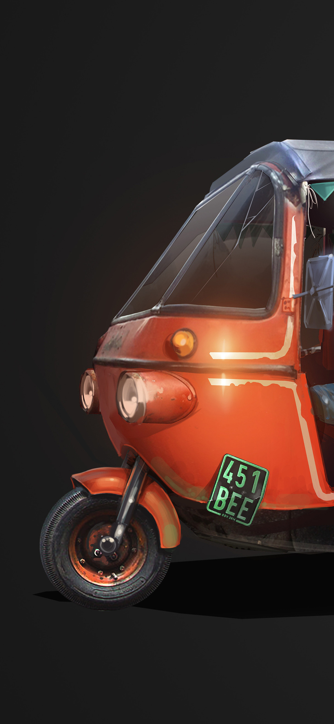 Tuk Tuk Car, Popular in PUBG, Compact vehicle, Quirky design, 1130x2440 HD Phone