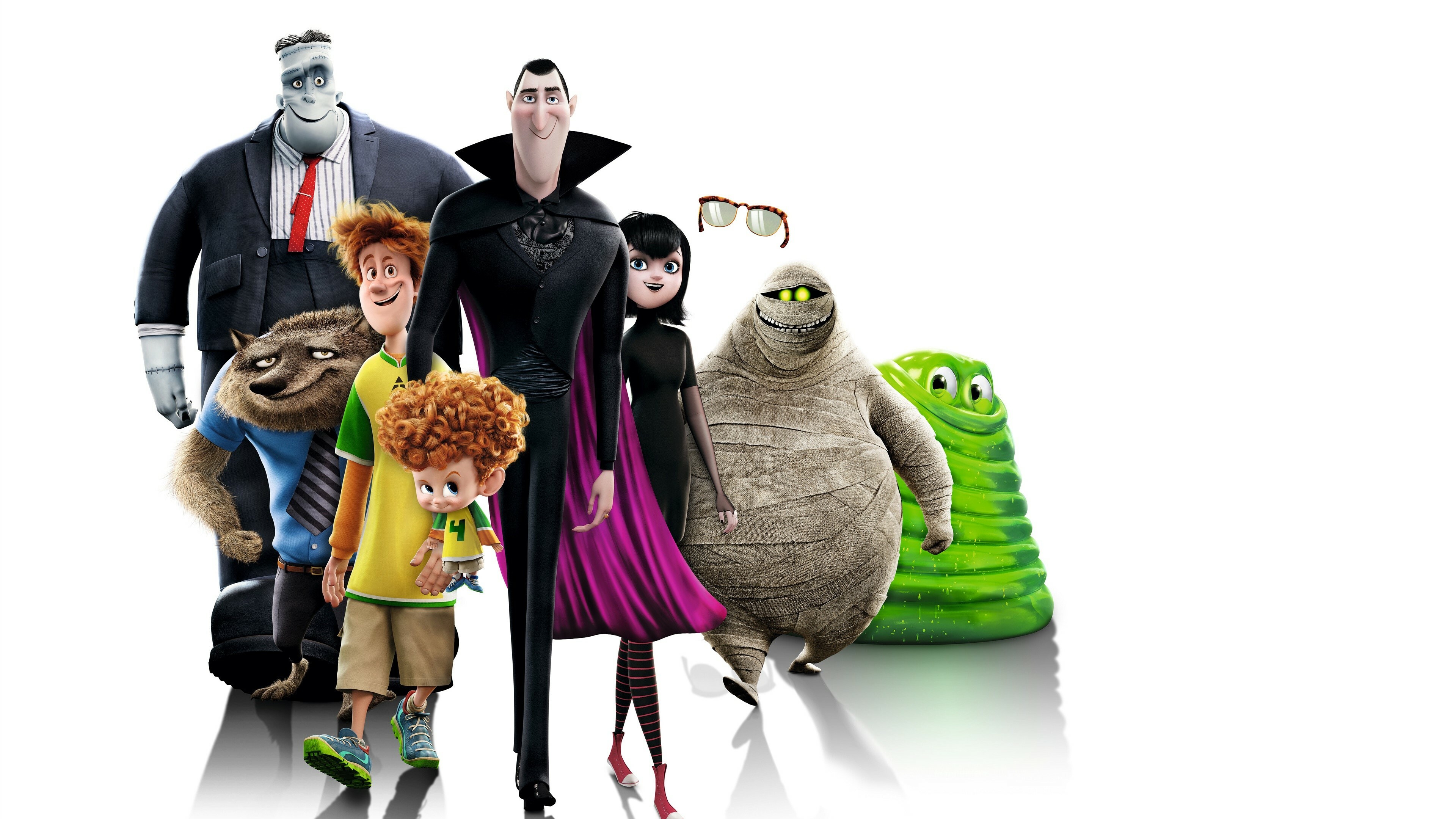 Hotel Transylvania, Transformania animation, Frankenstein Mavis Vermilion, Dracula, 3840x2160 4K Desktop