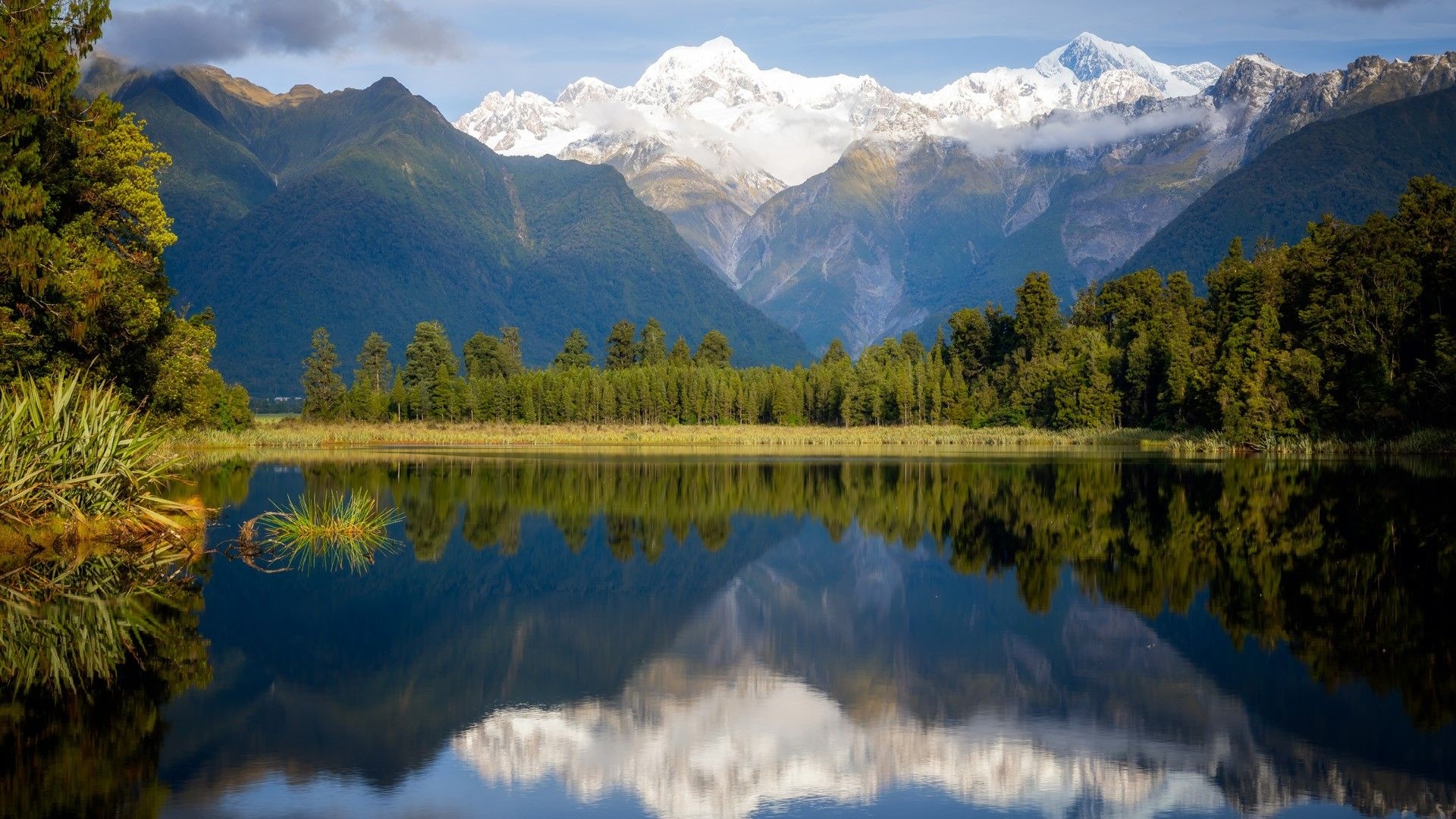 South Island, New Zealand, Mount Tasman, Aoraki Mount Cook, 1920x1080 Full HD Desktop