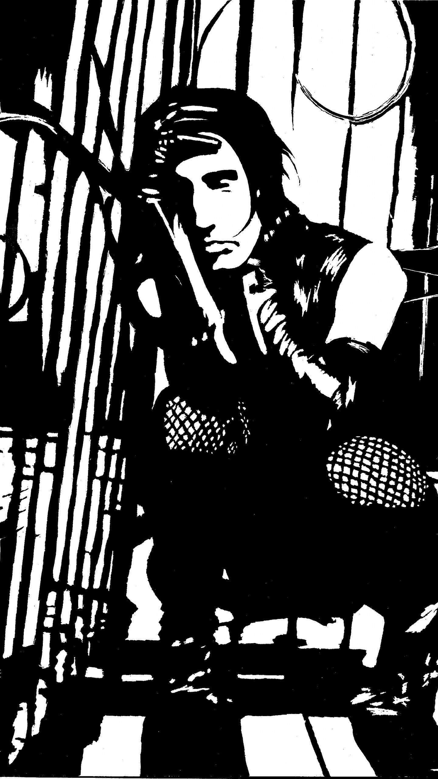 Trent Reznor, Scratchboard artwork, Free download, Desktop mobile tablet, 1440x2560 HD Phone