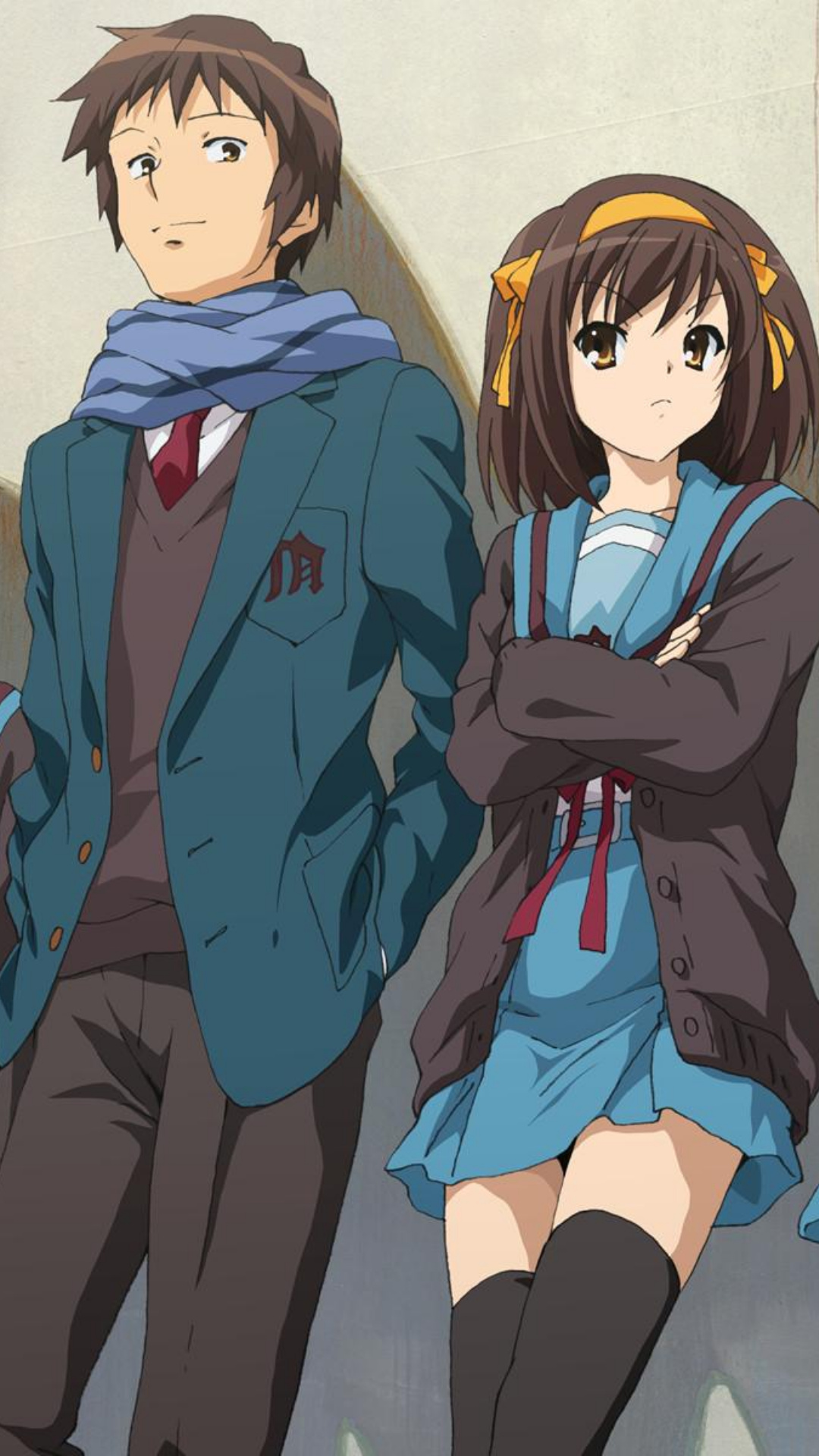 Haruhi and Kyon, Haruhi Suzumiya Wallpaper, 1080x1920 Full HD Phone