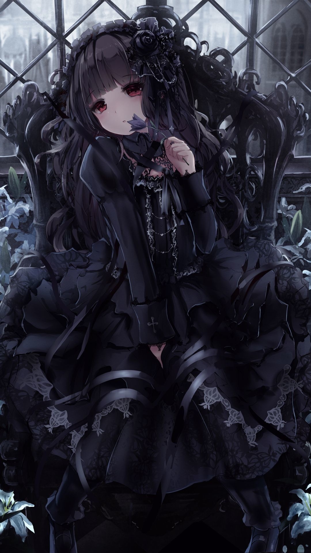 Gothic Anime, Cartoon goth girl, Anime characters, Dark aesthetic, 1080x1920 Full HD Phone