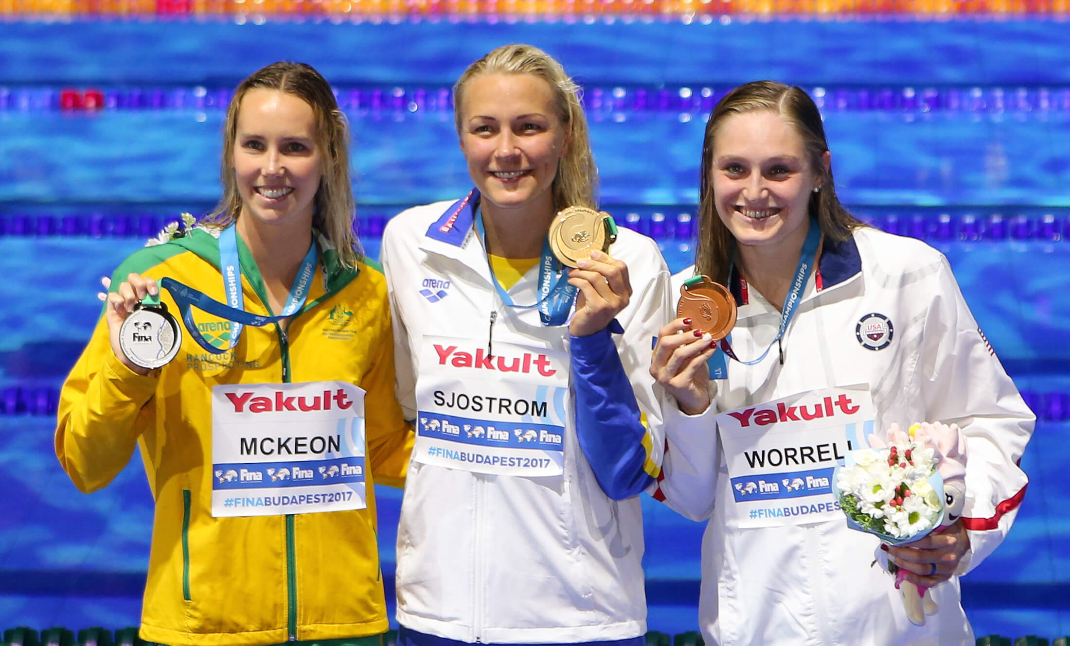 Sarah Sjostrom, 100 fly record, Gold medal, 2200x1330 HD Desktop