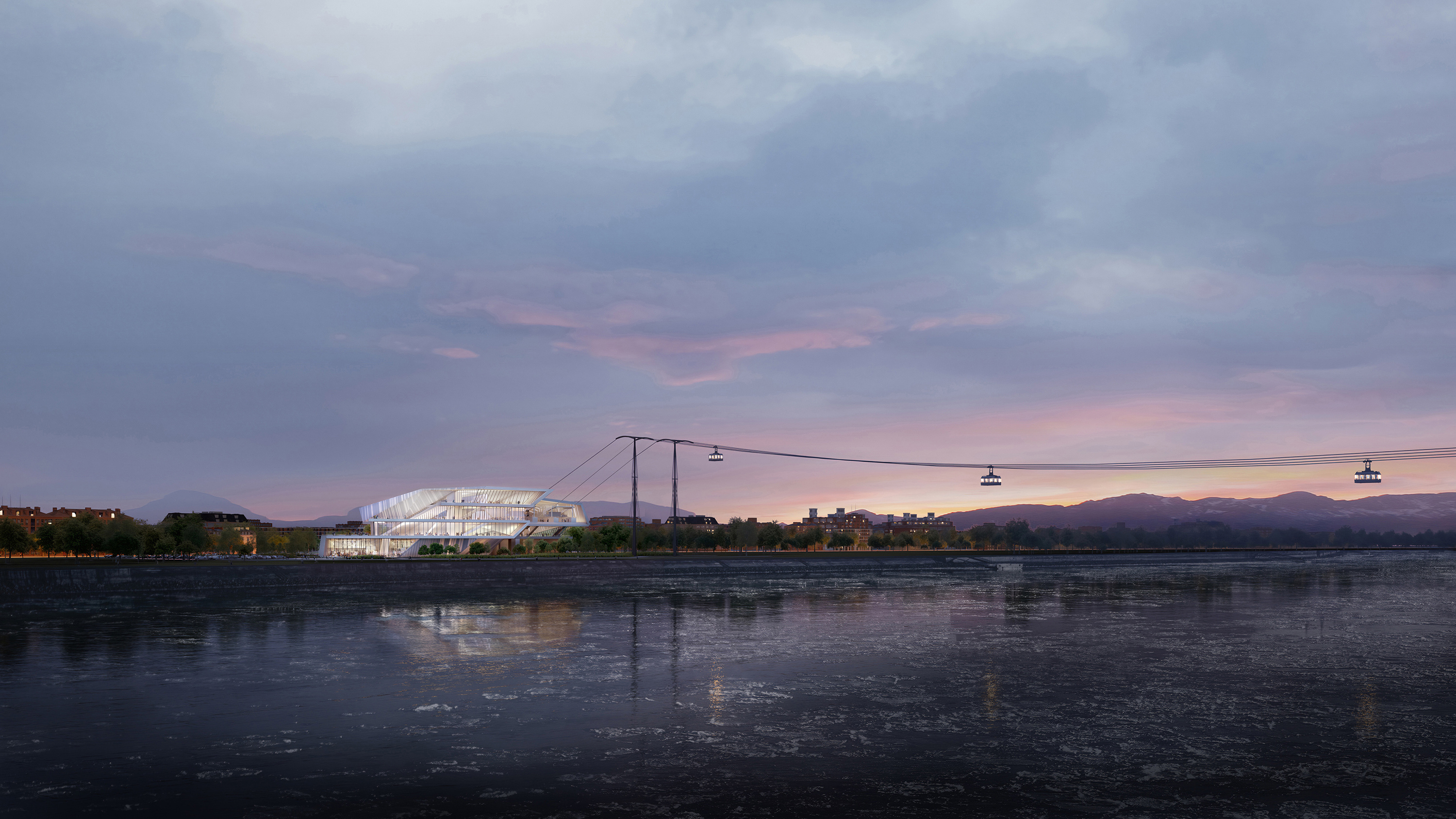 Amur River, Cross-Border Cable Car, Russia, China, 3000x1690 HD Desktop