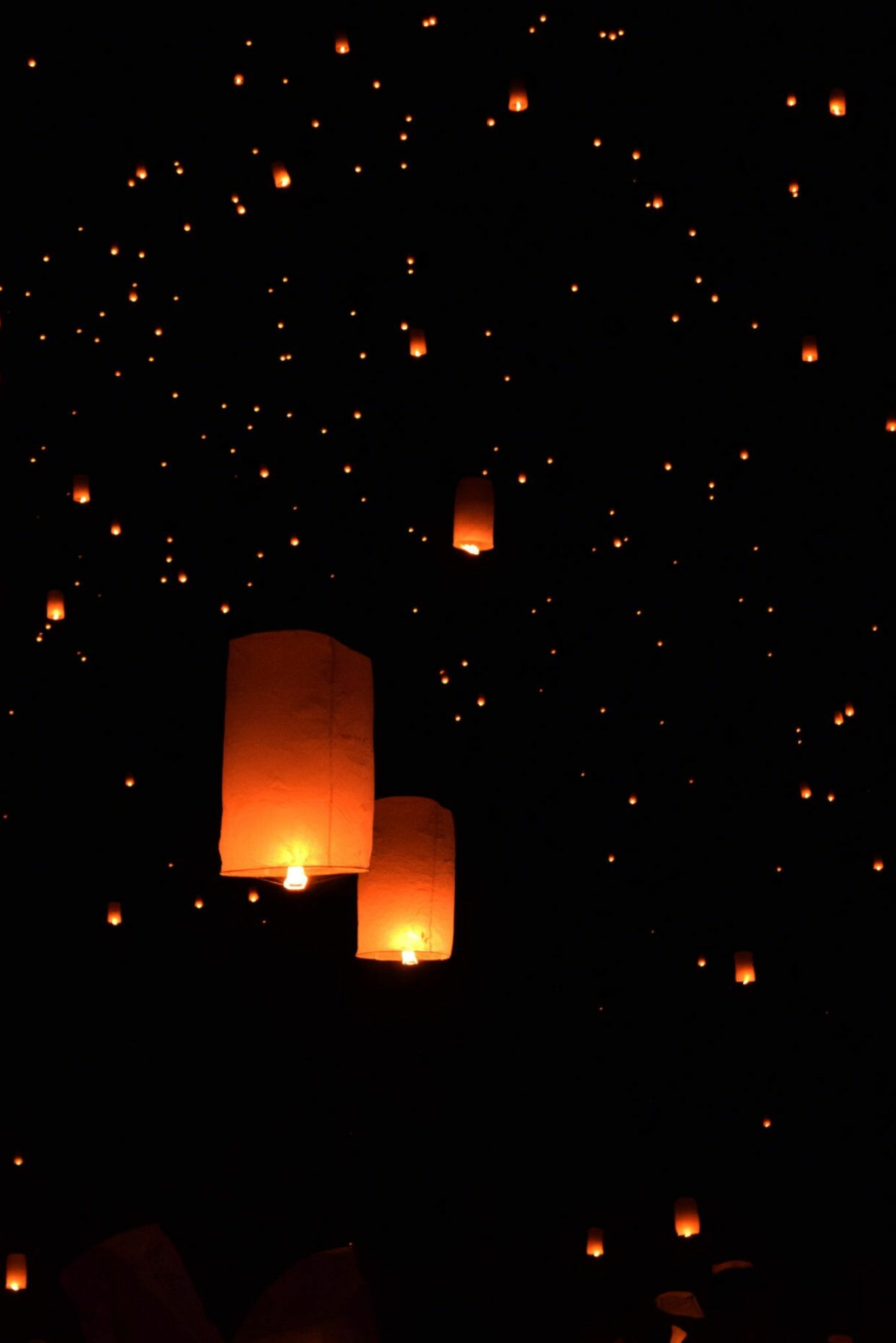 Lantern Festival, Festive lanterns, Floating lights, Magical atmosphere, 1370x2050 HD Phone