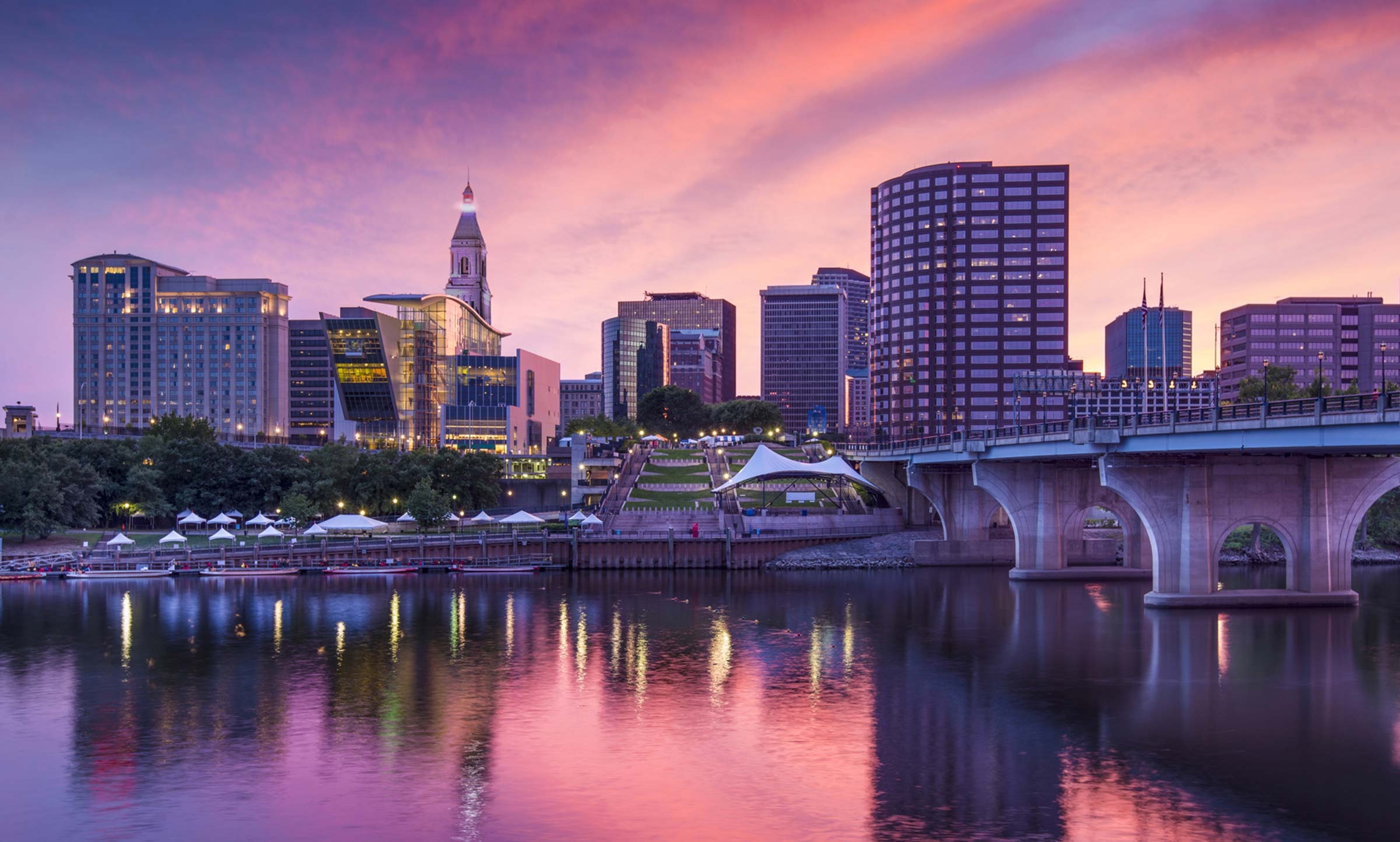 Hartford skyline, Connecticut attractions, Travel guide, Local recommendations, 2400x1450 HD Desktop