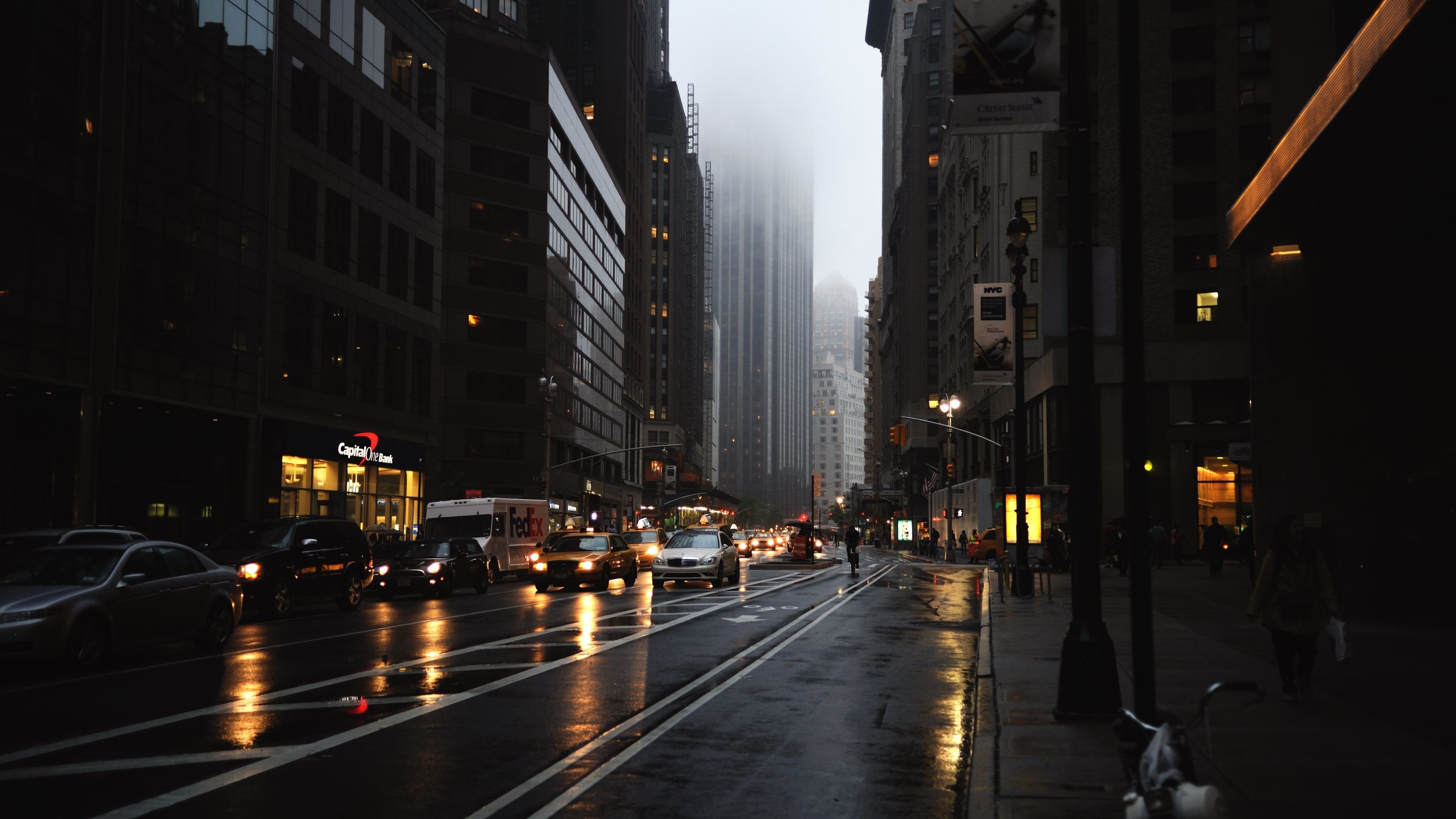 New York City, Urban rain showers, Windows 10 wallpaper, Urban landscapes, 3840x2160 4K Desktop