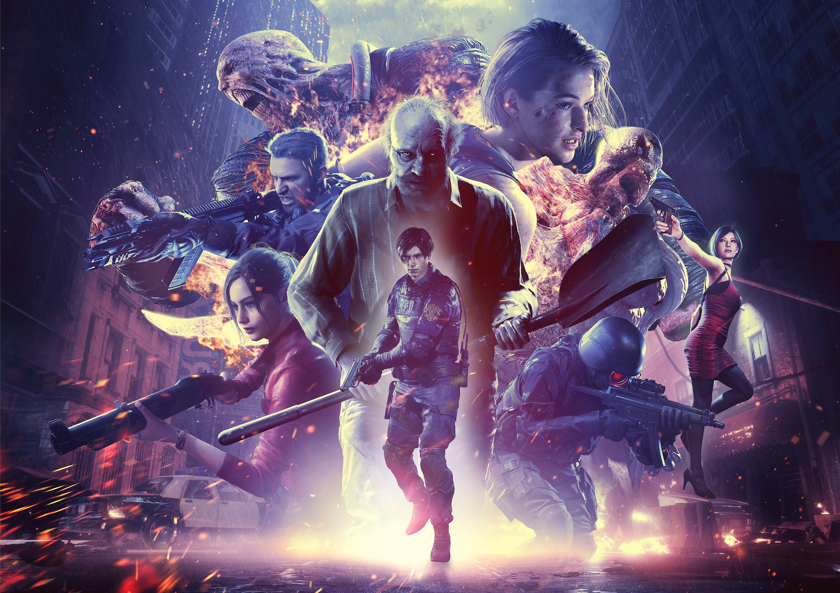 Leon S. Kennedy, Claire Redfield, Jill Valentine, Nemesis, Jack Baker, HD Desktop wallpaper