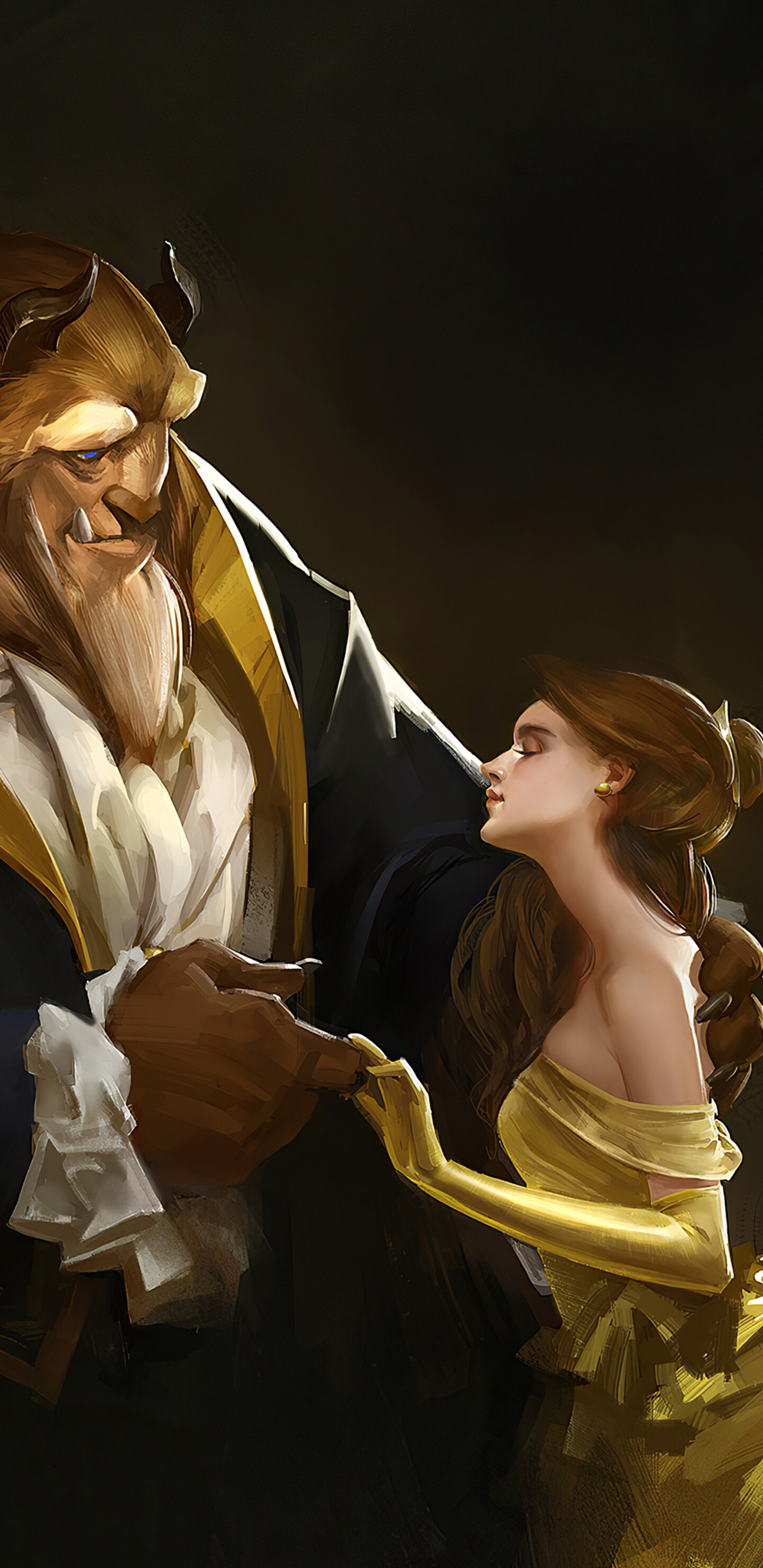 Artwork, Beauty and the Beast Wallpaper, 1440x2960 HD Phone