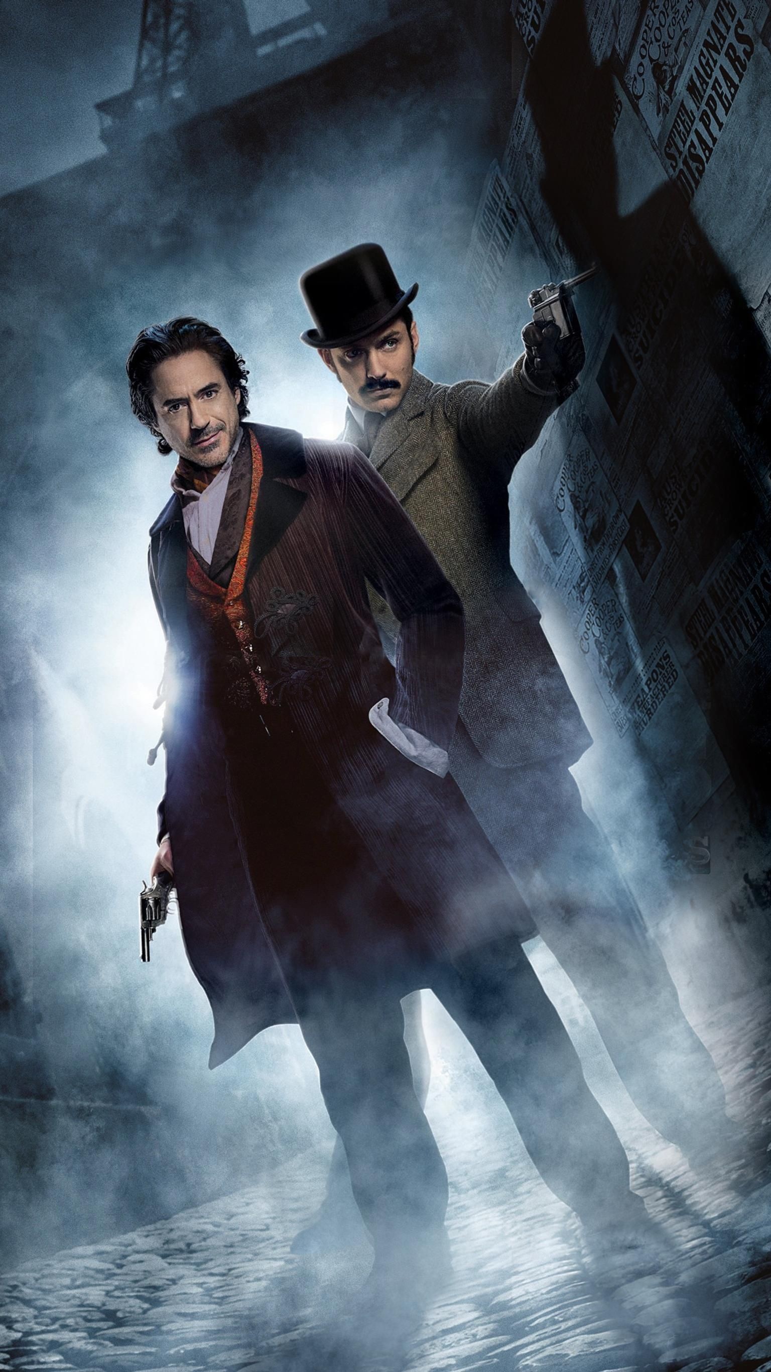 Sherlock Holmes: A Game of Shadows phone wallpaper, Moviemania art, Detective adventure, Robert Downey Jr, 1540x2740 HD Phone