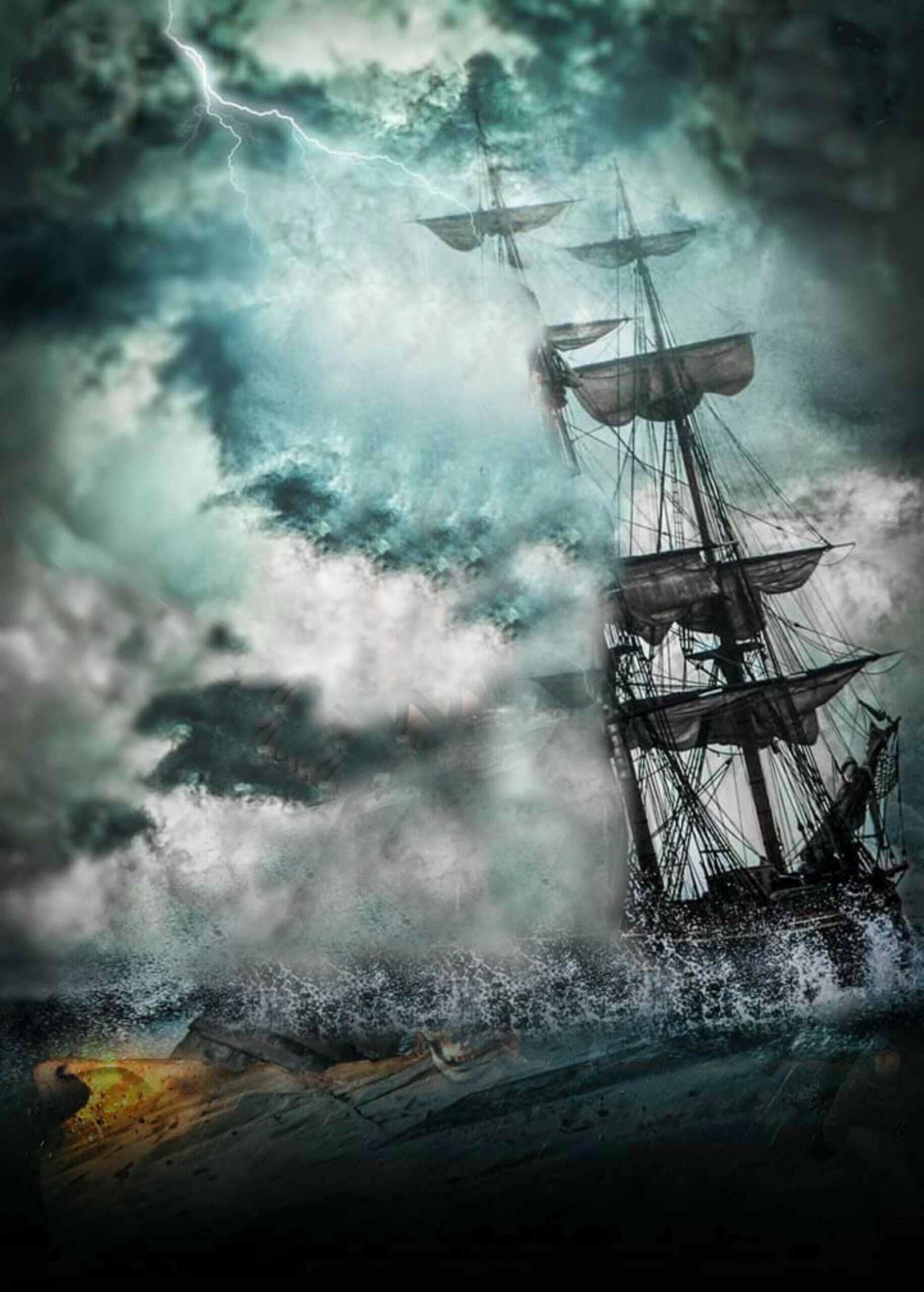 Black Pearl, Ghost Ship Wallpaper, 1840x2560 HD Phone
