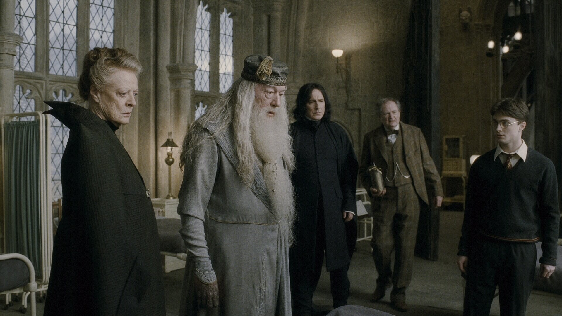 Dumbledore, Albus Dumbledore, Horace Slughorn, Severus Snape, Movie character, 1920x1080 Full HD Desktop