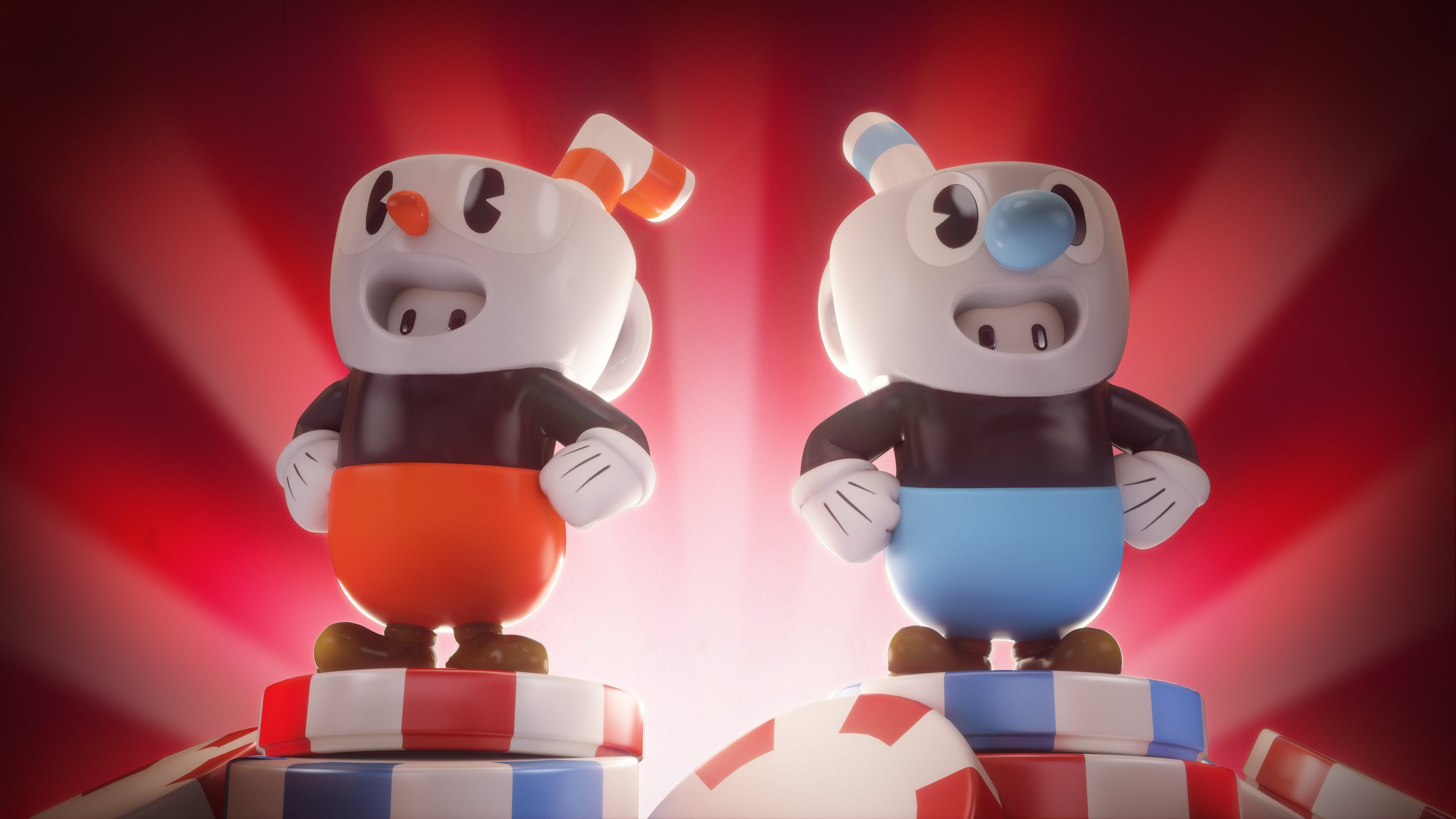 The Cuphead Show!, Fall Guys skins, Terrifying fun, Animation crossover, 3840x2160 4K Desktop