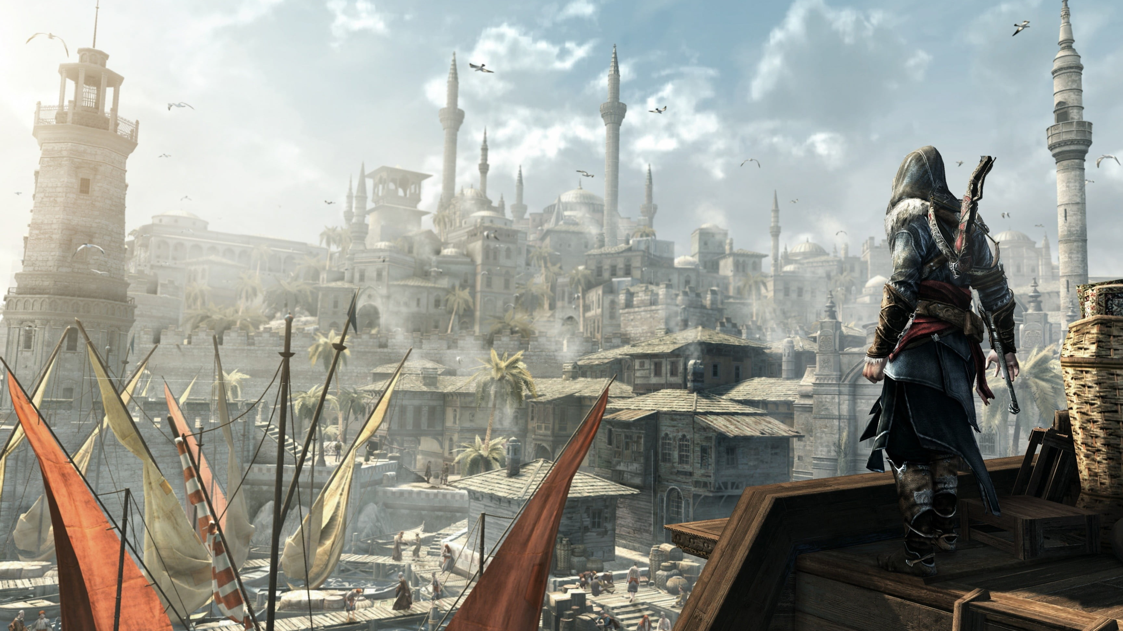 Ezio Auditore da Firenze, Constantinople harbor, Assassin's Creed: Revelations, 4K Desktop wallpaper