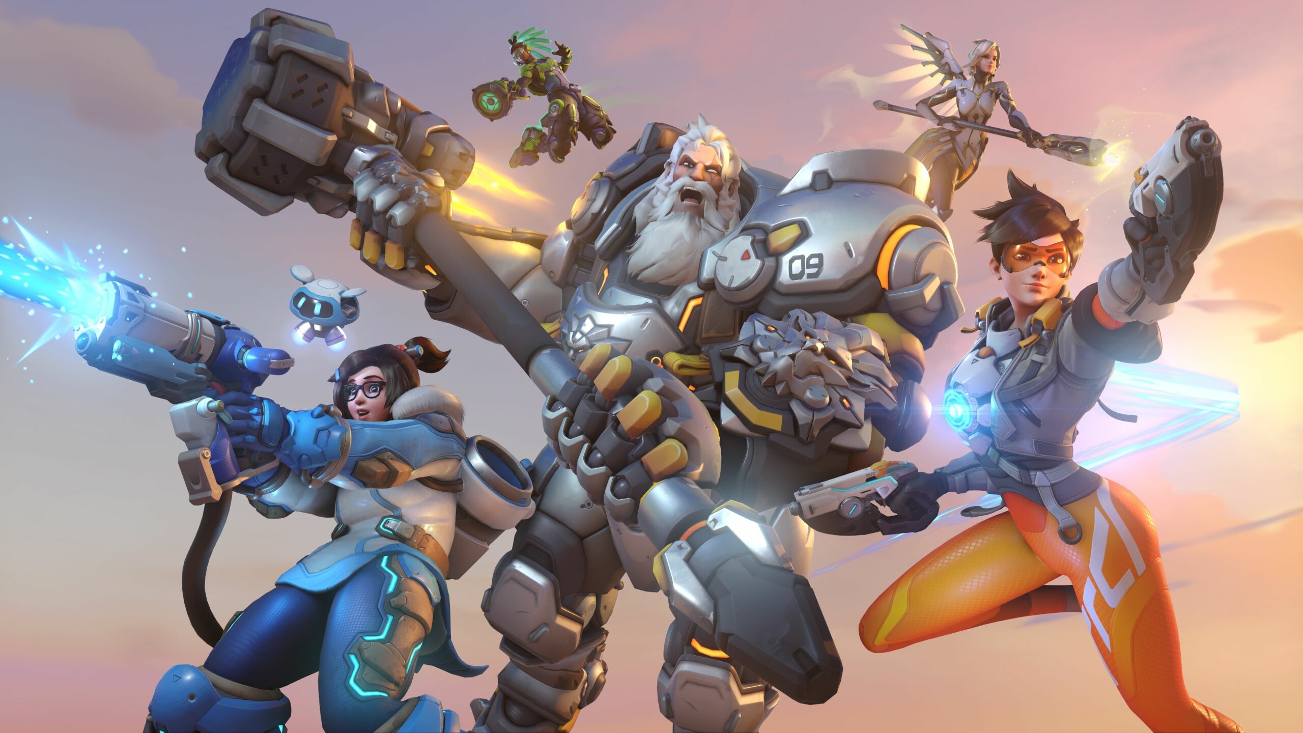 Overwatch characters, Action-packed gameplay, Team-based shooter, Competitive gaming, 2560x1440 HD Desktop