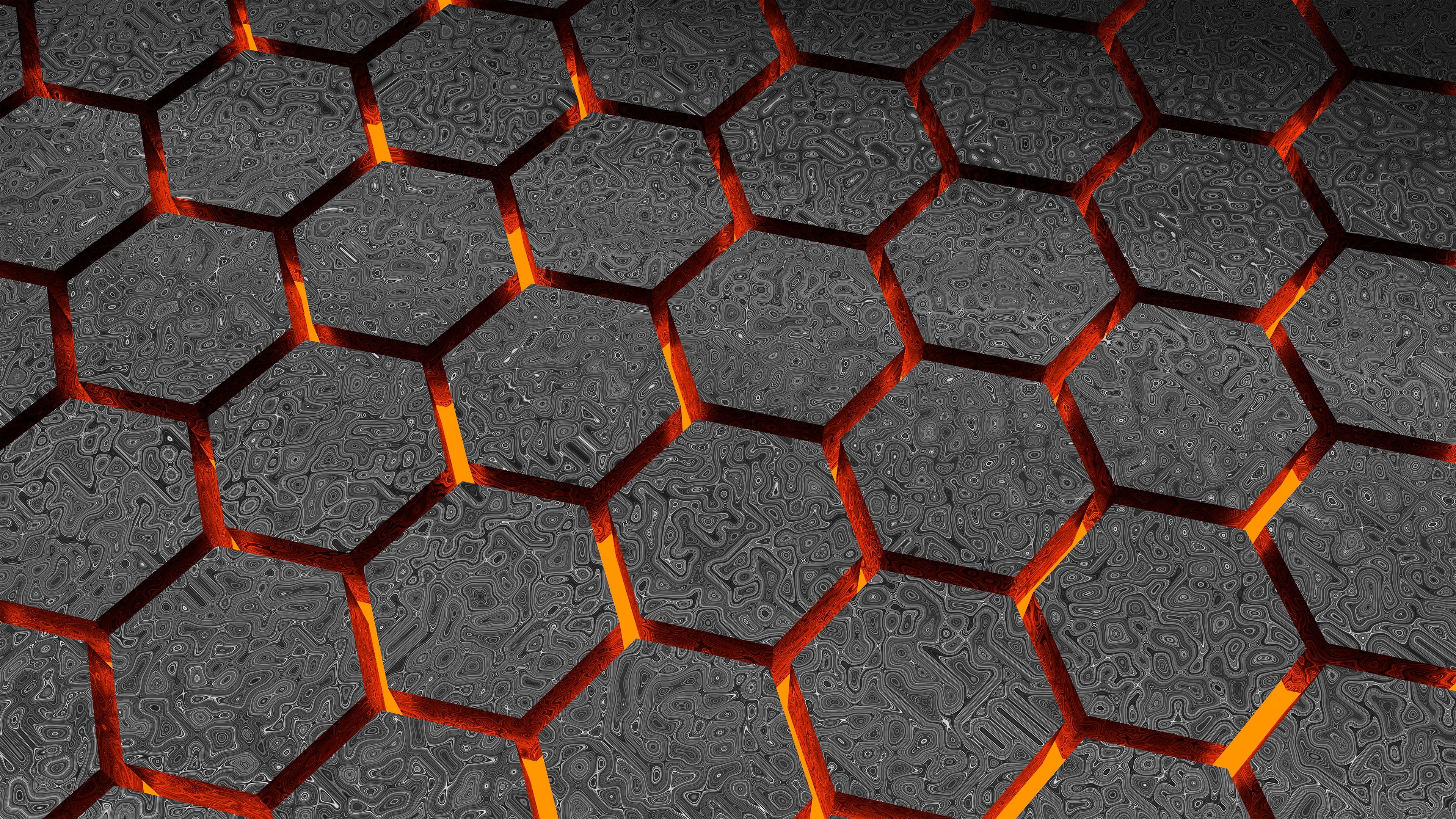 3D Hexagon, Hexagons Wallpaper, 3840x2160 4K Desktop