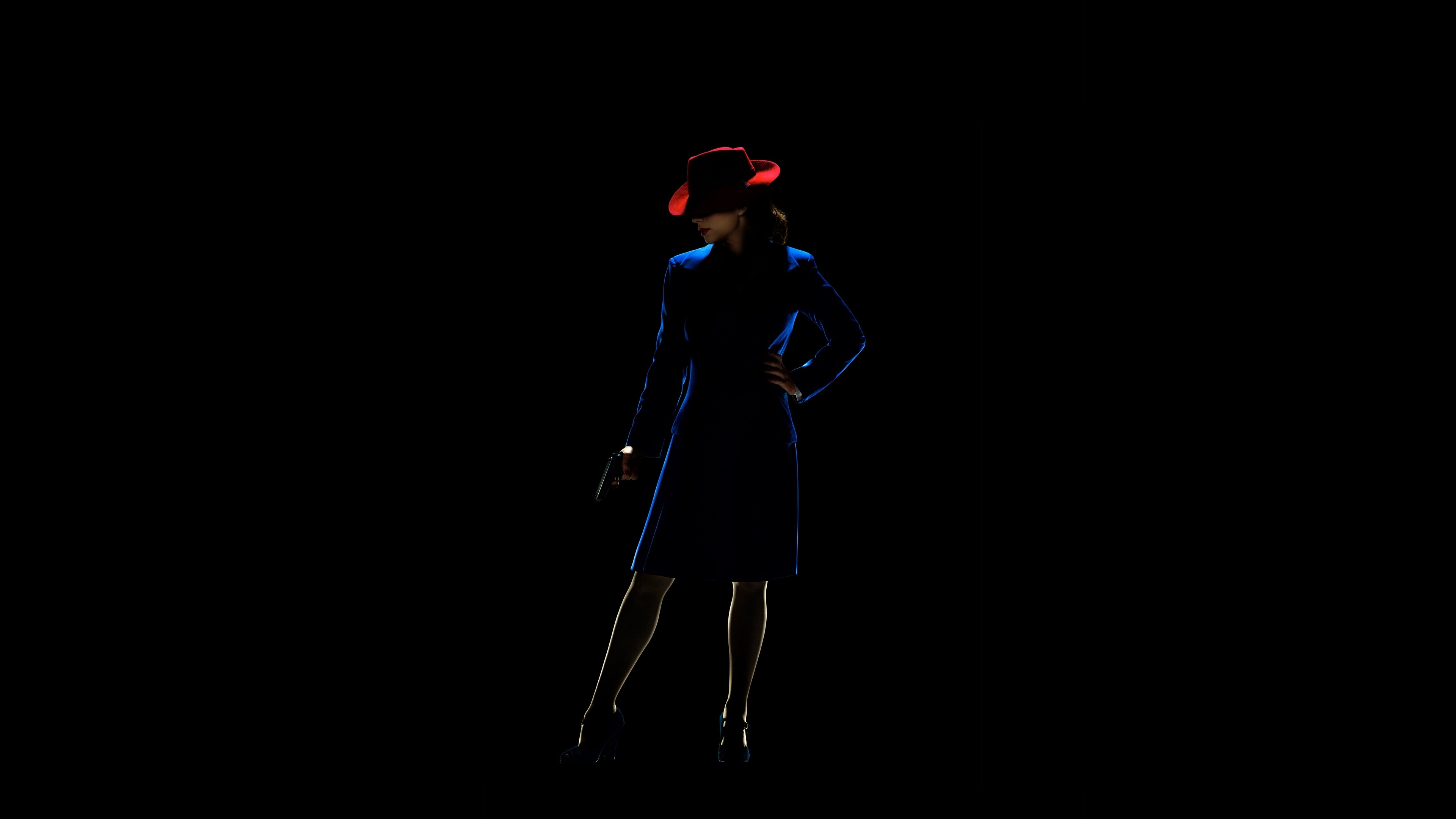 Hayley Atwell, Agent Carter, Dark silhouette, UHD wallpaper, 3840x2160 4K Desktop